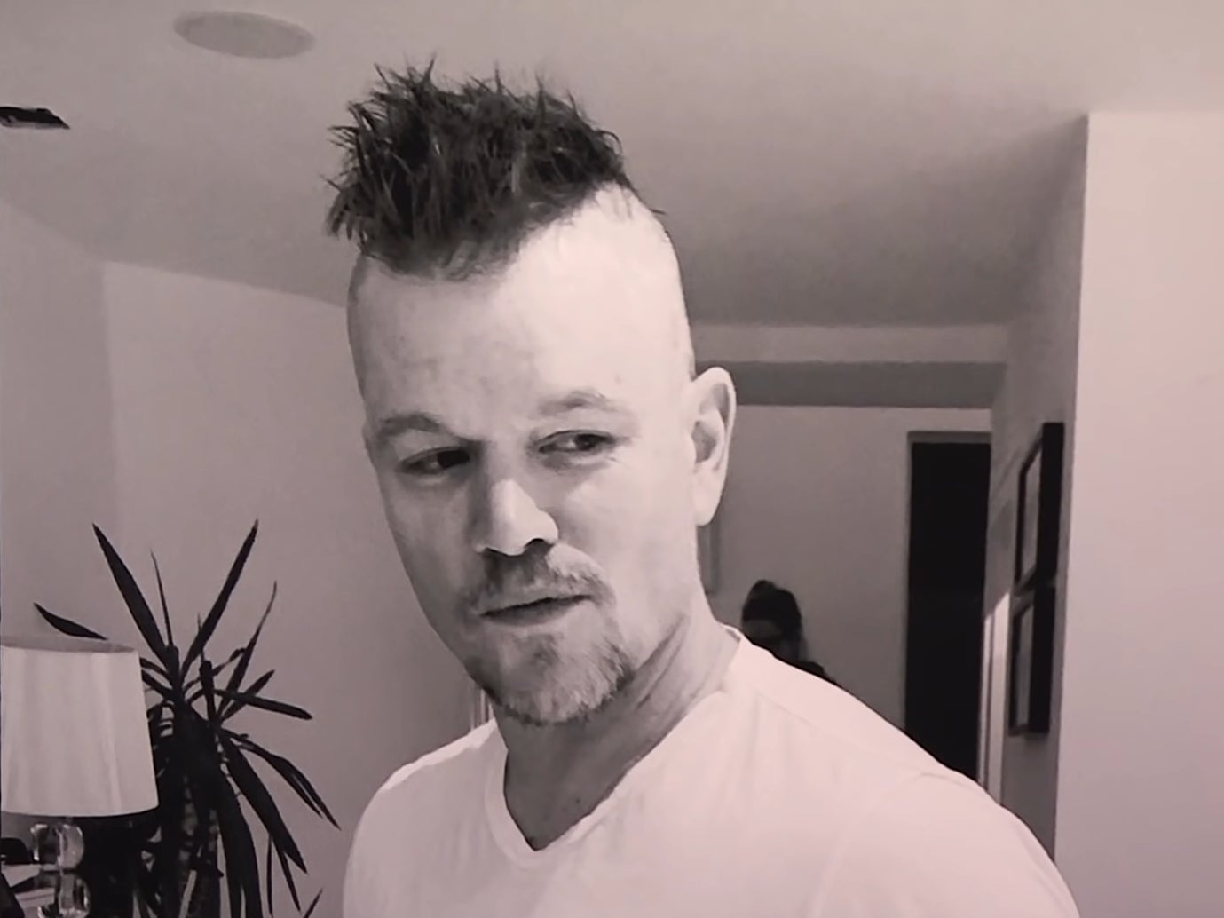 Matt Damon with a Mohawk, in a photograph taken by his wife and shared on ‘The Tonight Show’