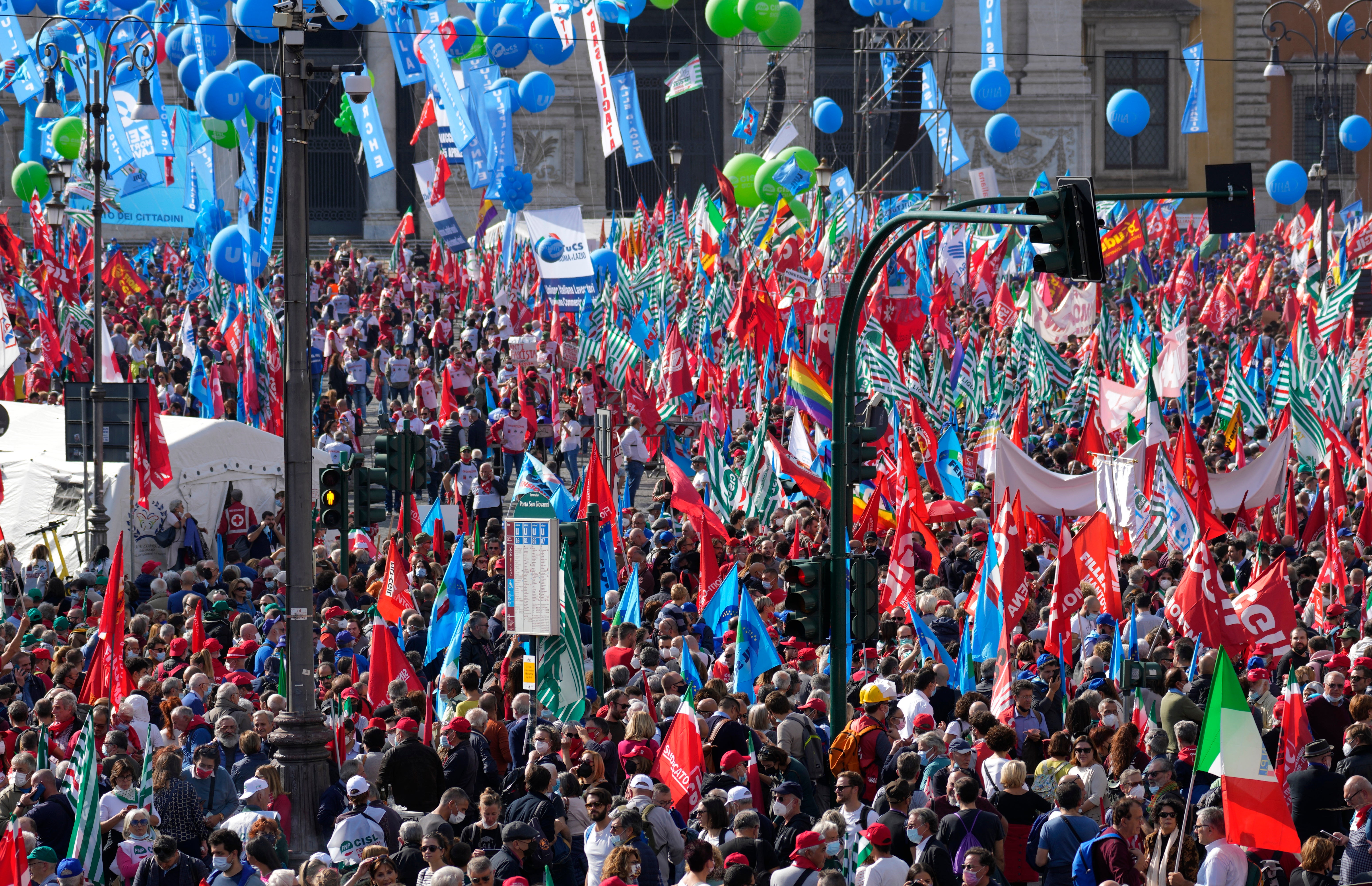 Virus Outbreak Italy Protest