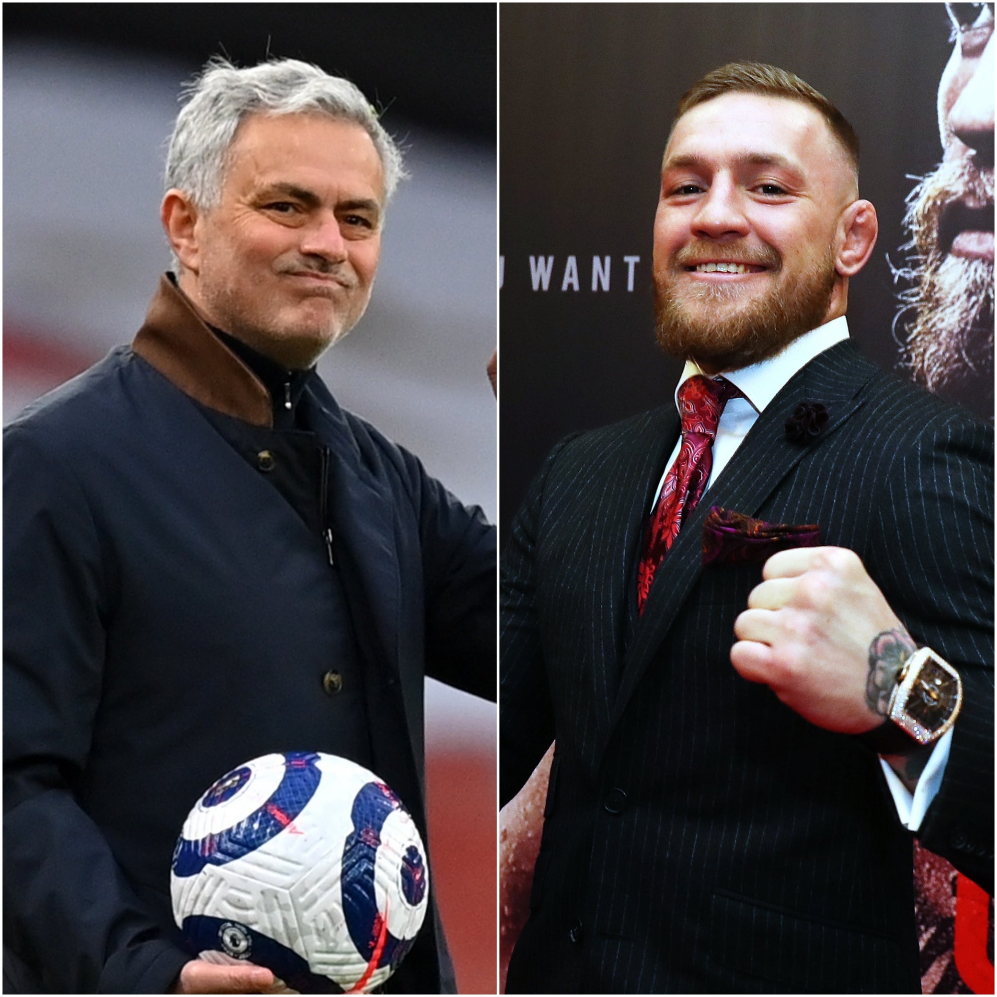 Jose Mourinho (left) and Conor McGregor (Dan Mullan/Brian Lawless/PA)