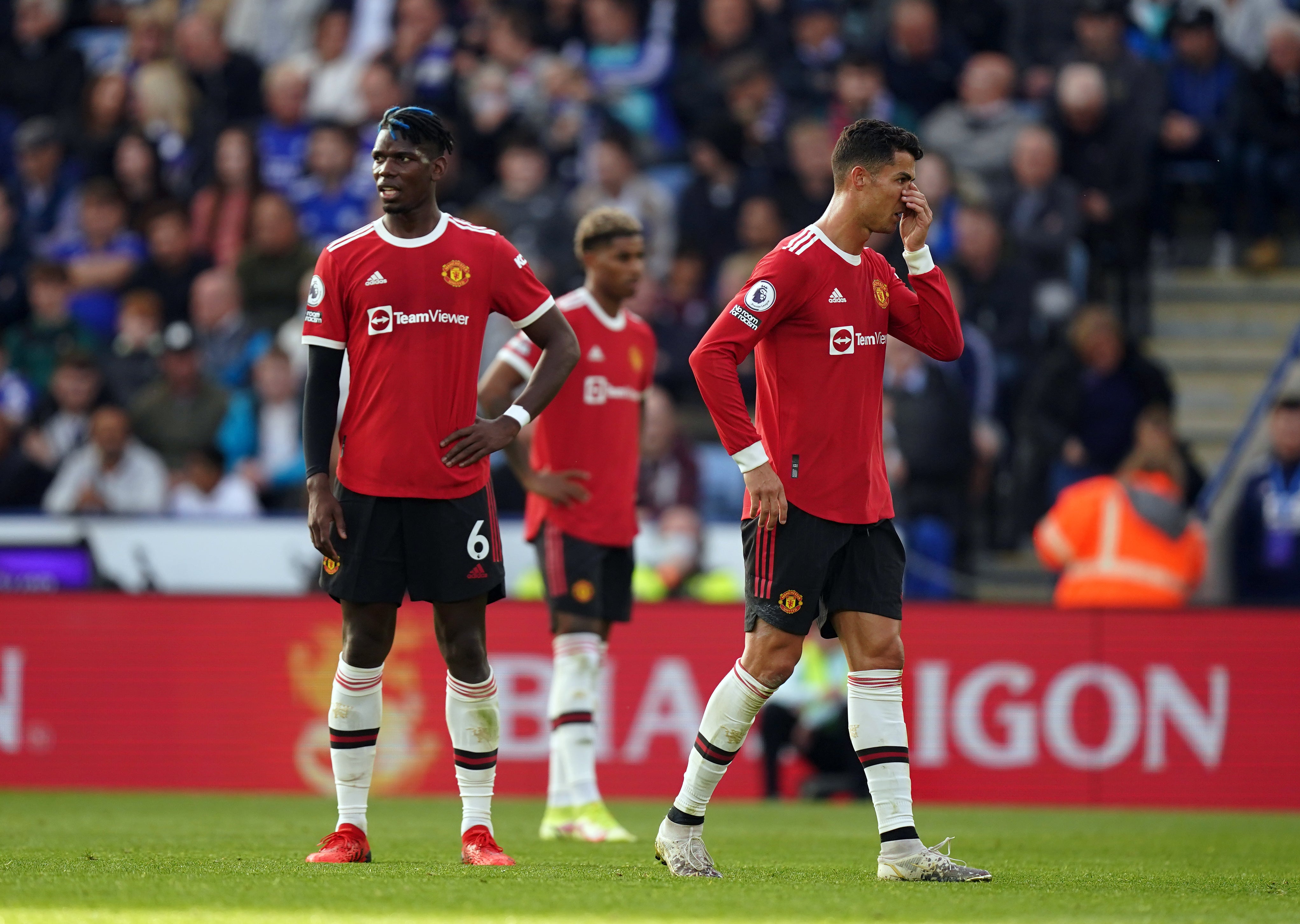 Paul Pogba (left) said Manchester United deserved to lose at Leicester