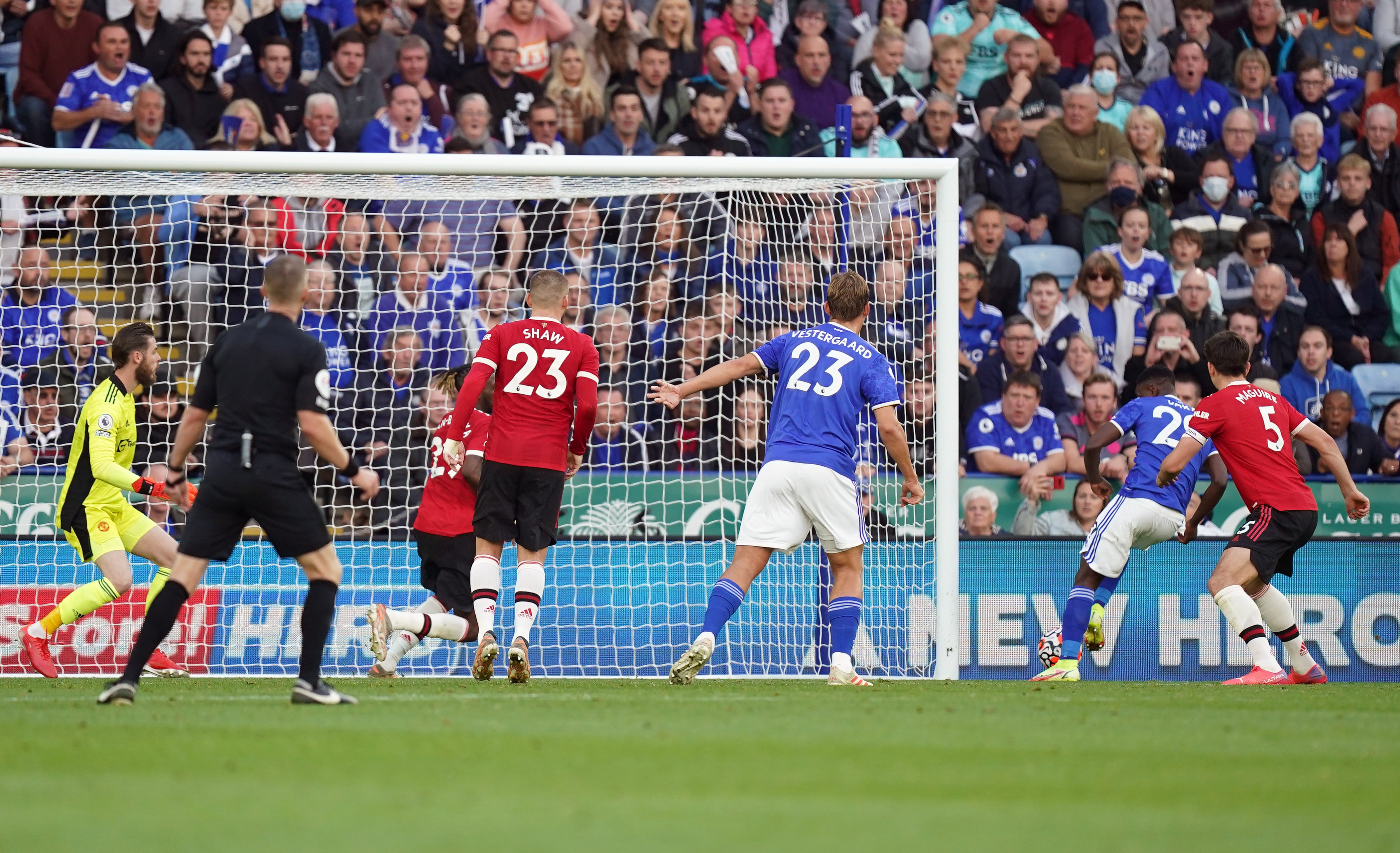 Daka hit the fourth goal for Leicester (Mike Egerton/PA)