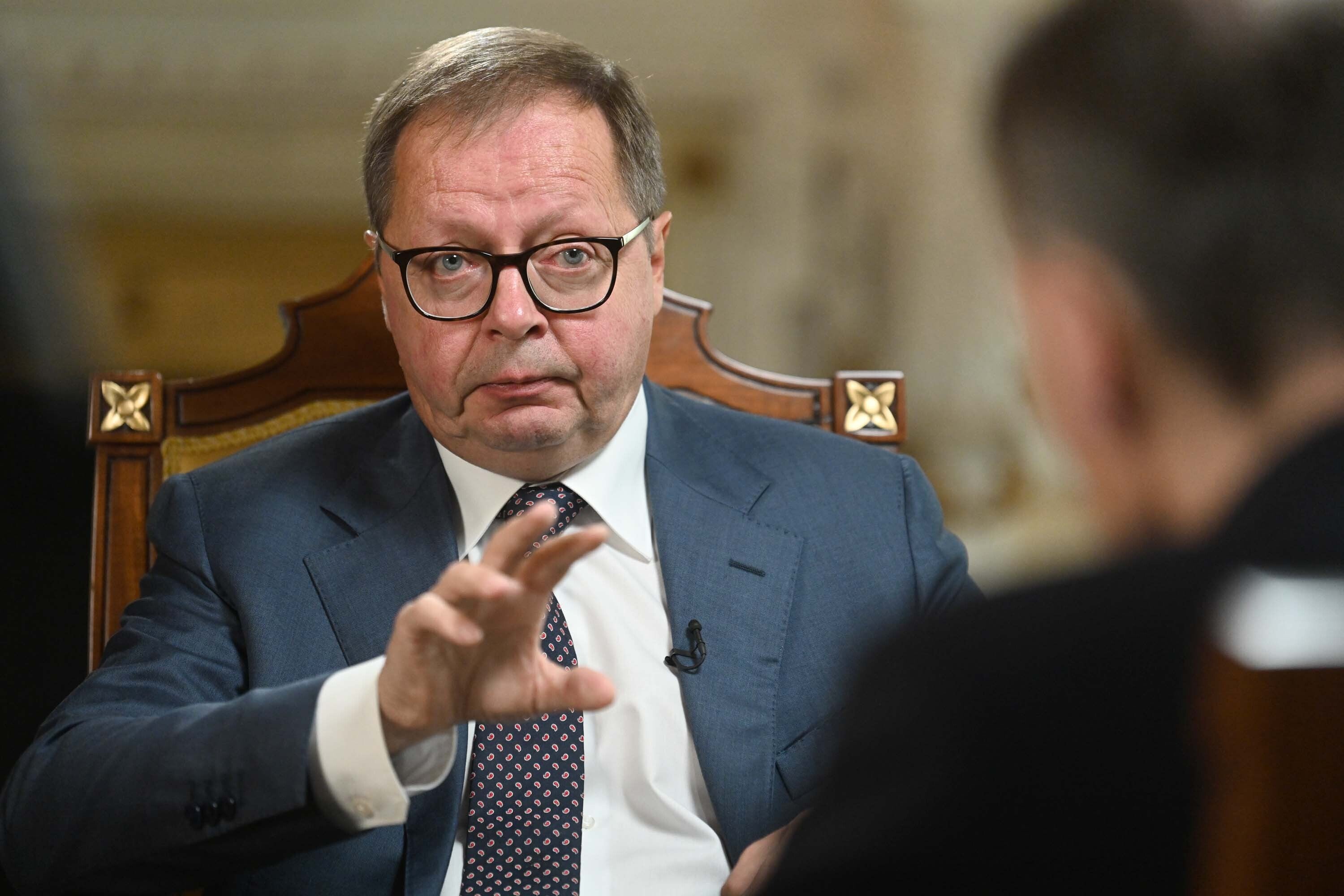 Russian ambassador to the UK Andrei Kelin appearing on BBC’s The Andrew Marr Show (Jeff Overs/BBC/PA)