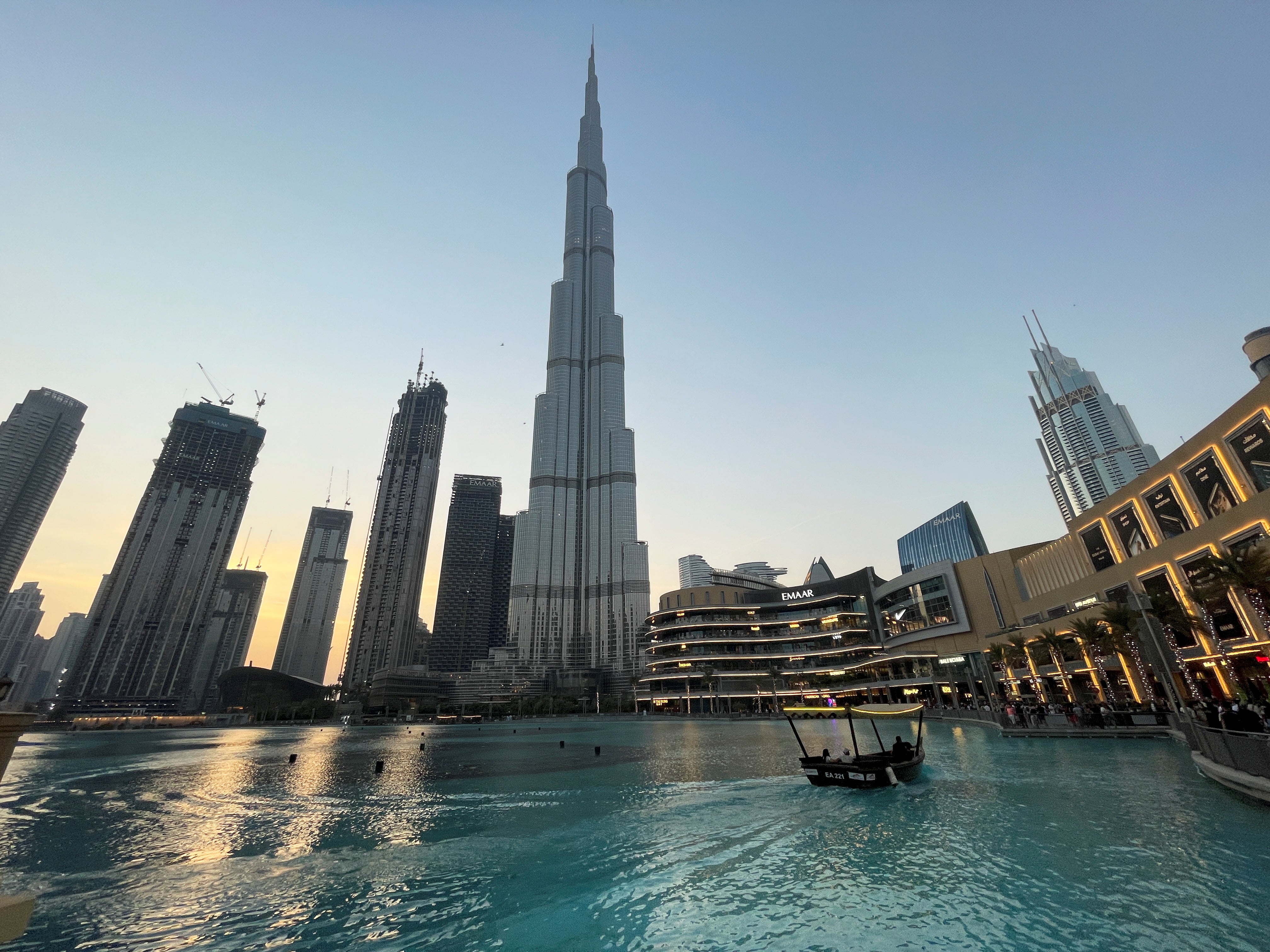 General view of the Burj Khalifa and the downtown skyline in Dubai