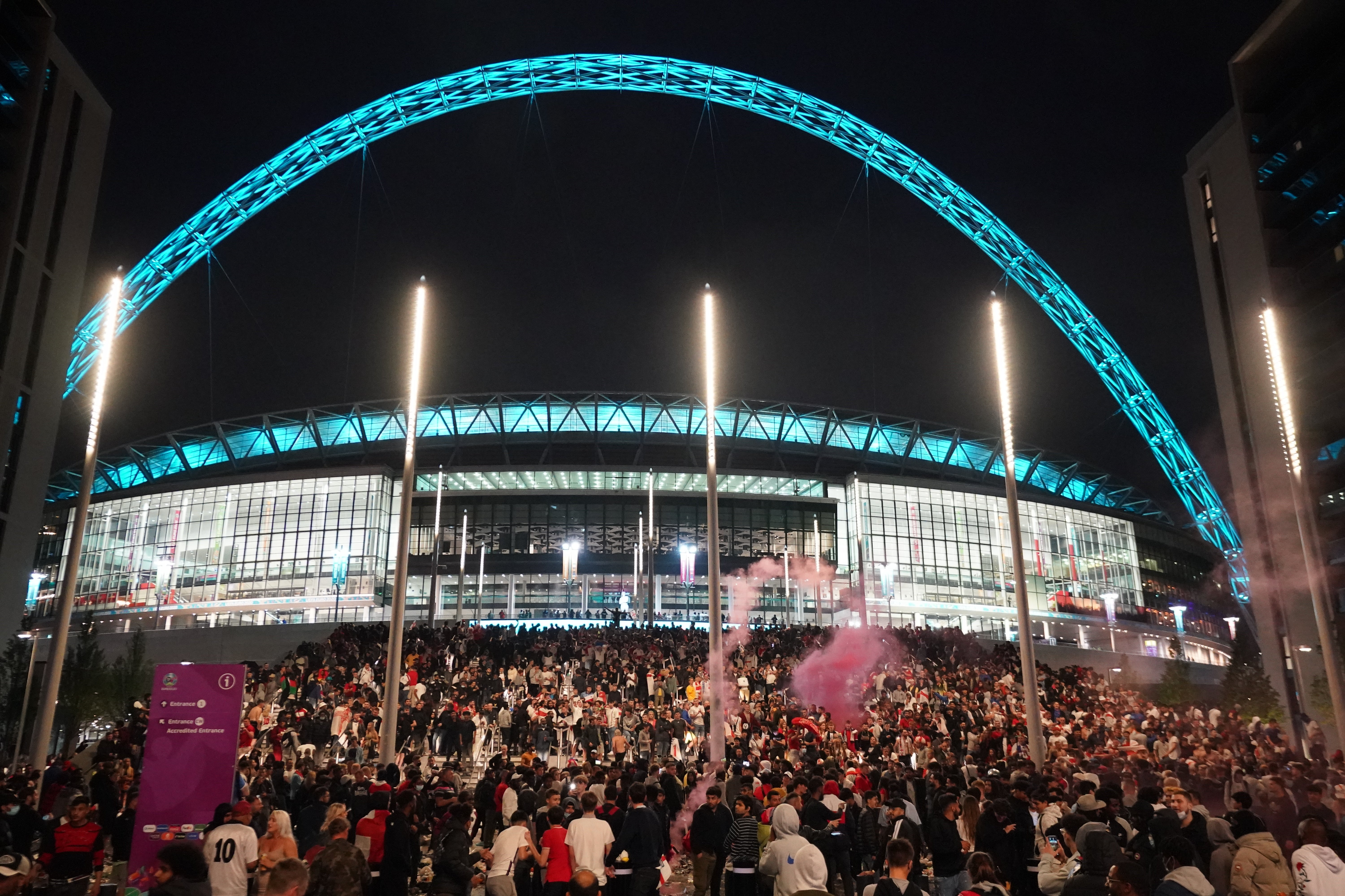 The FA is expected to learn whether it faces sanctions from UEFA over the disorder at the Euro 2020 final within the next 48 hours (Zac Goodwin/PA)