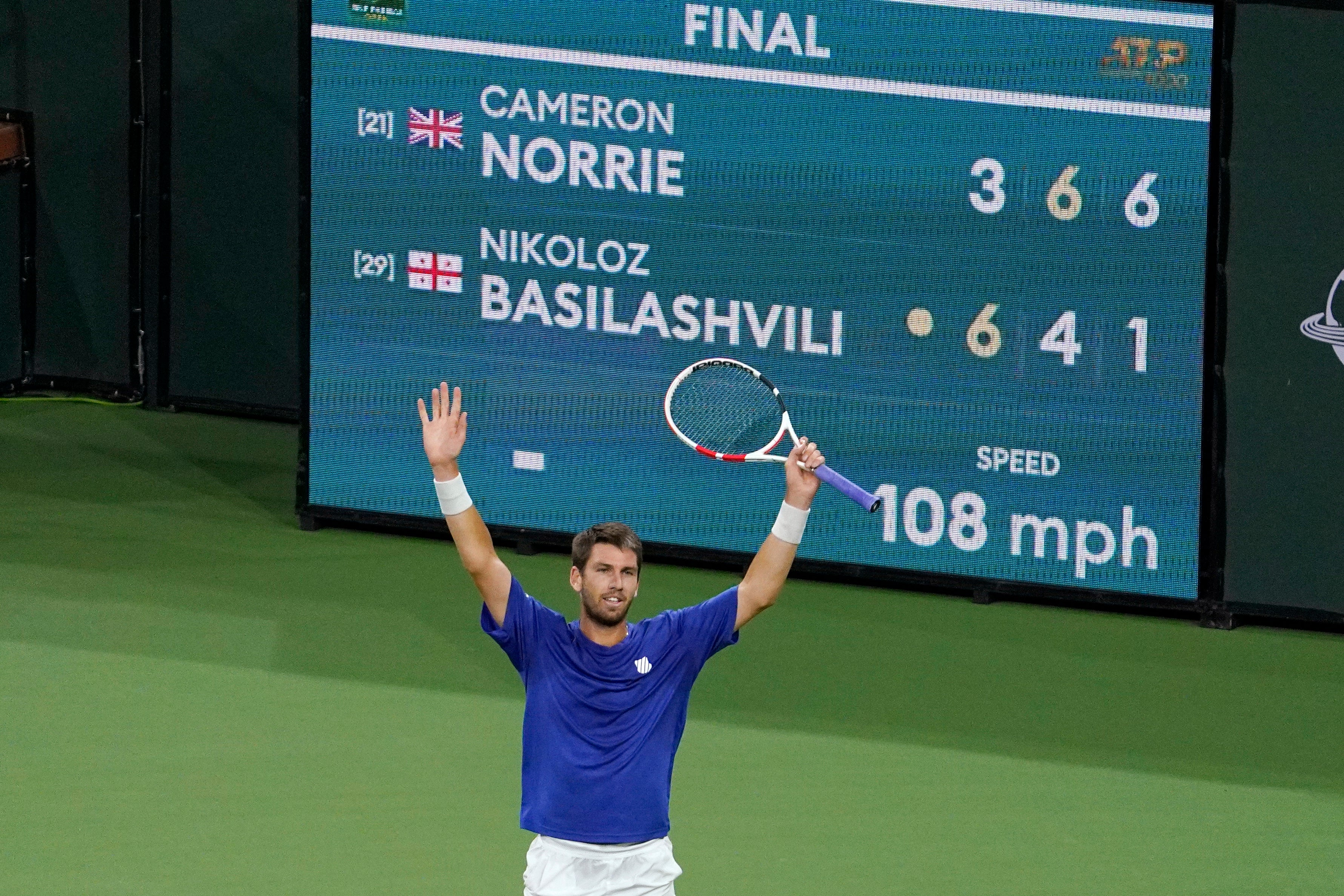 Cameron Norrie, of Britain, reacts (Mark J. Terrill/AP)