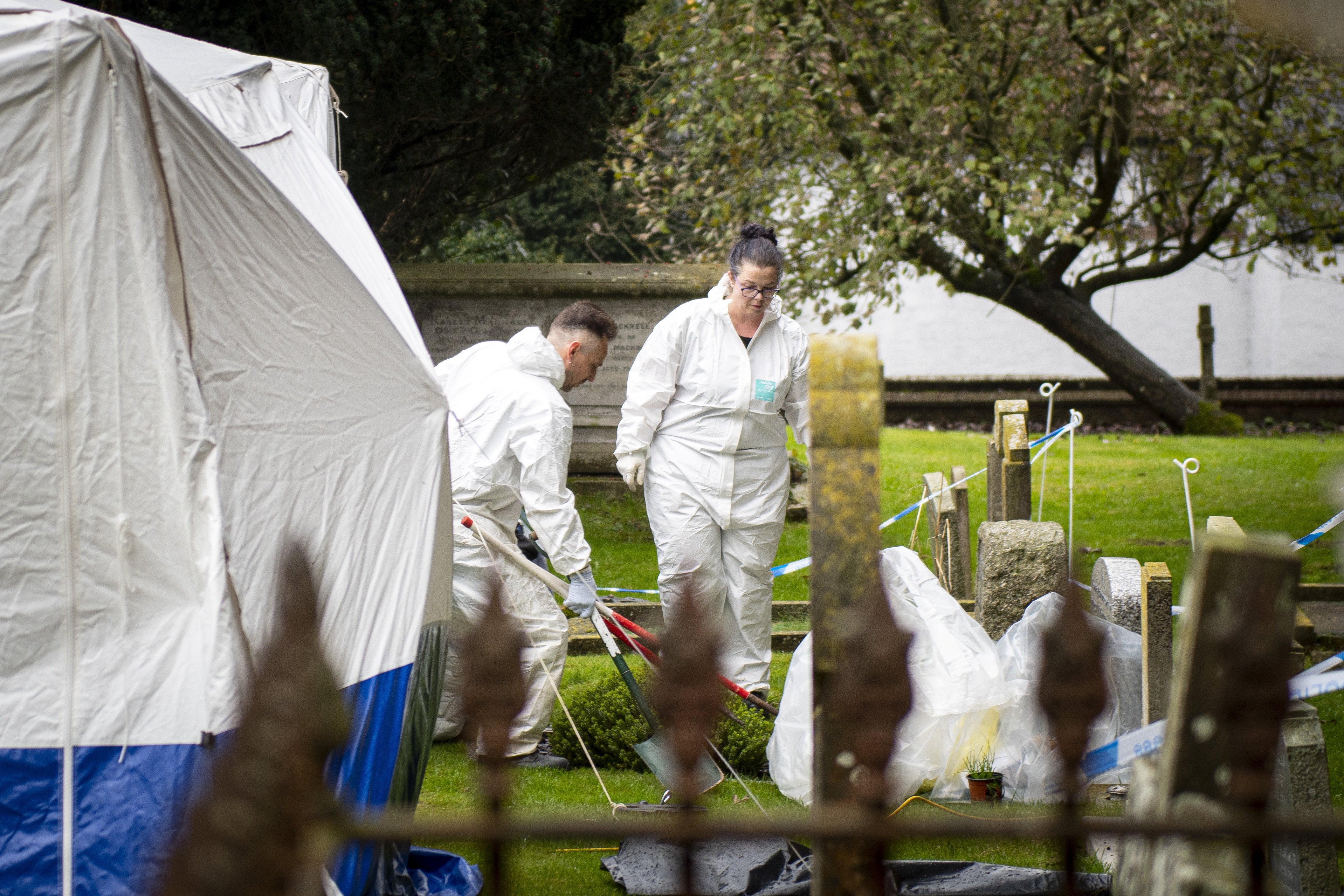 Relatives of those with graves nearby have been informed, said Wiltshire Police