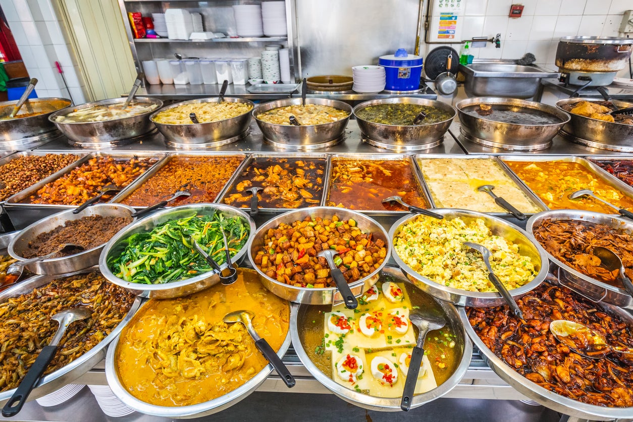 A hawker market stall at Newton Food Center, Singapore