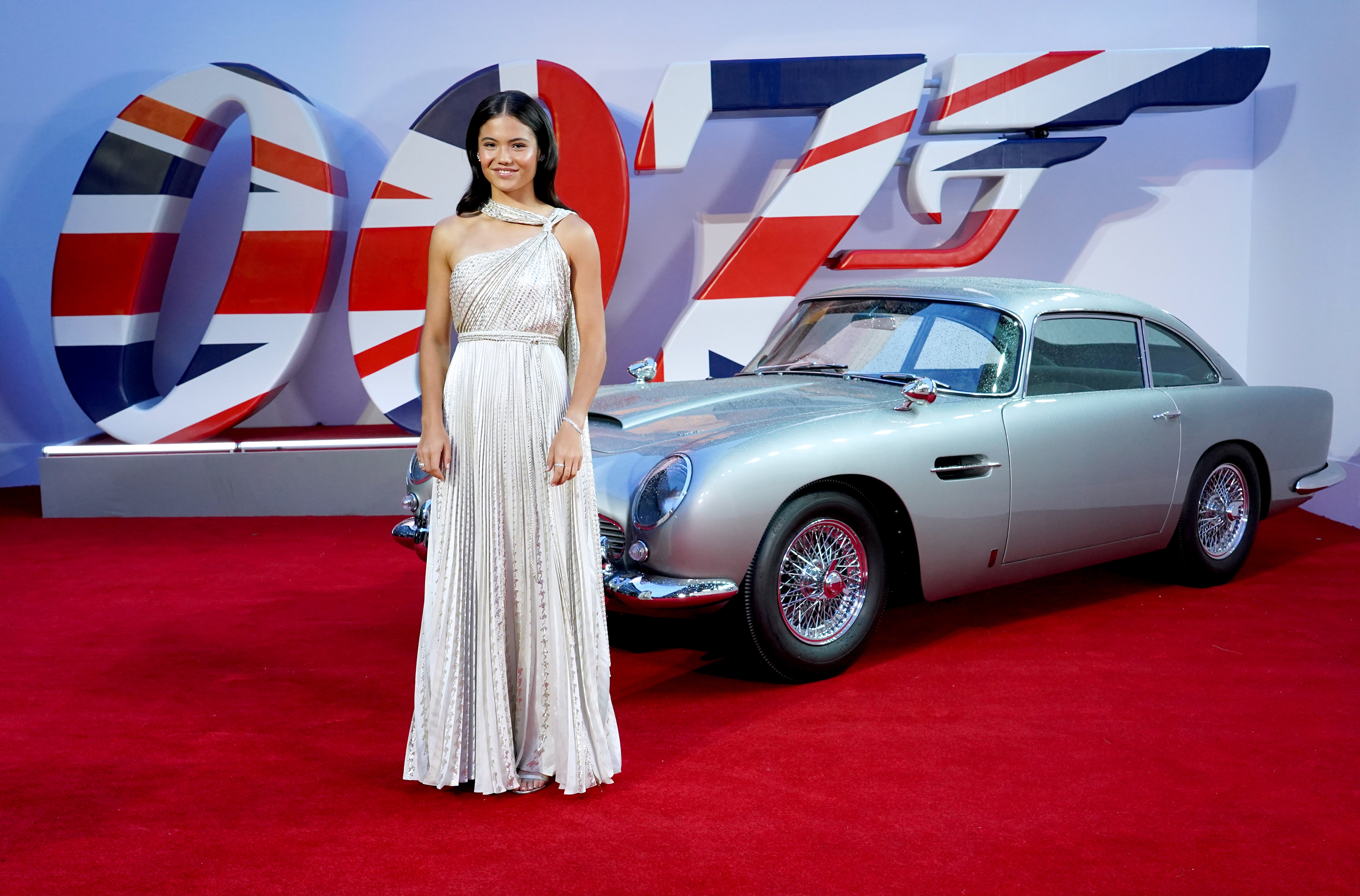 Emma Raducanu wore a Dior dress at the premiere of No Time To Die (Ian West/PA)