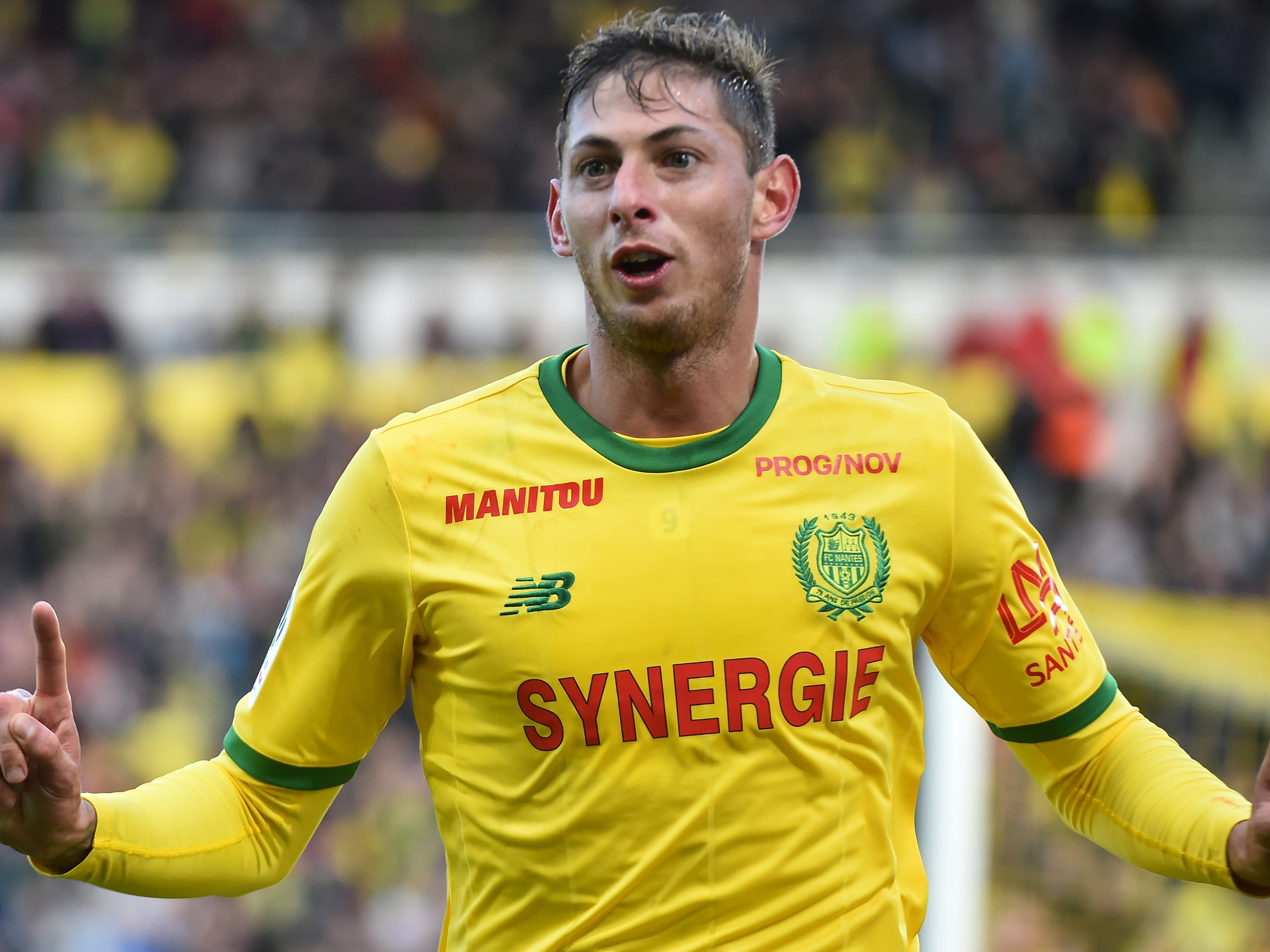 Emiliano Sala in 2018 after scoring a goal for Nantes