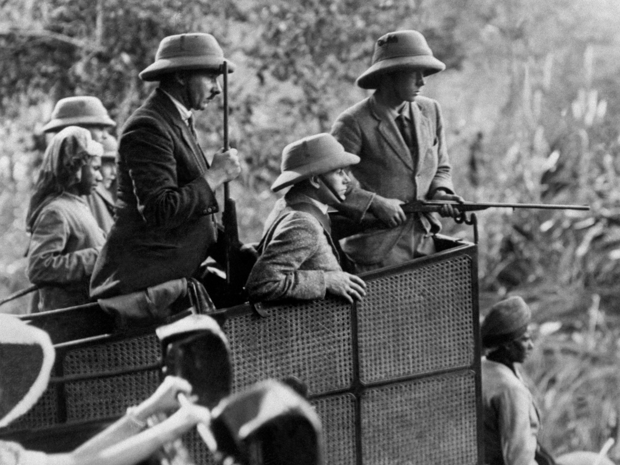 The prince on a tiger shoot in Nepal during his Indian tour