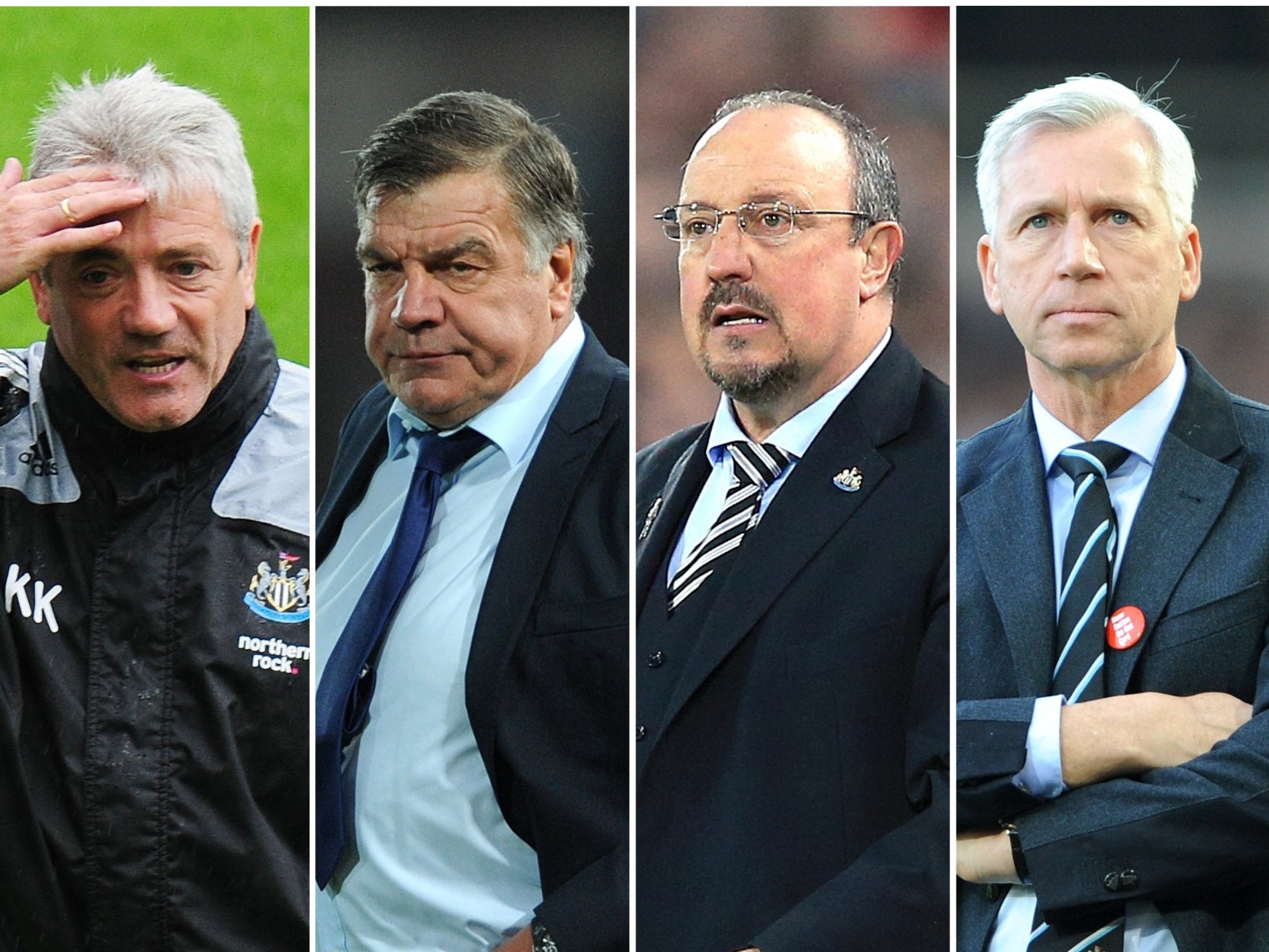 Kevin Keegan, Sam Allardyce, Rafael Benitez and Alan Pardew