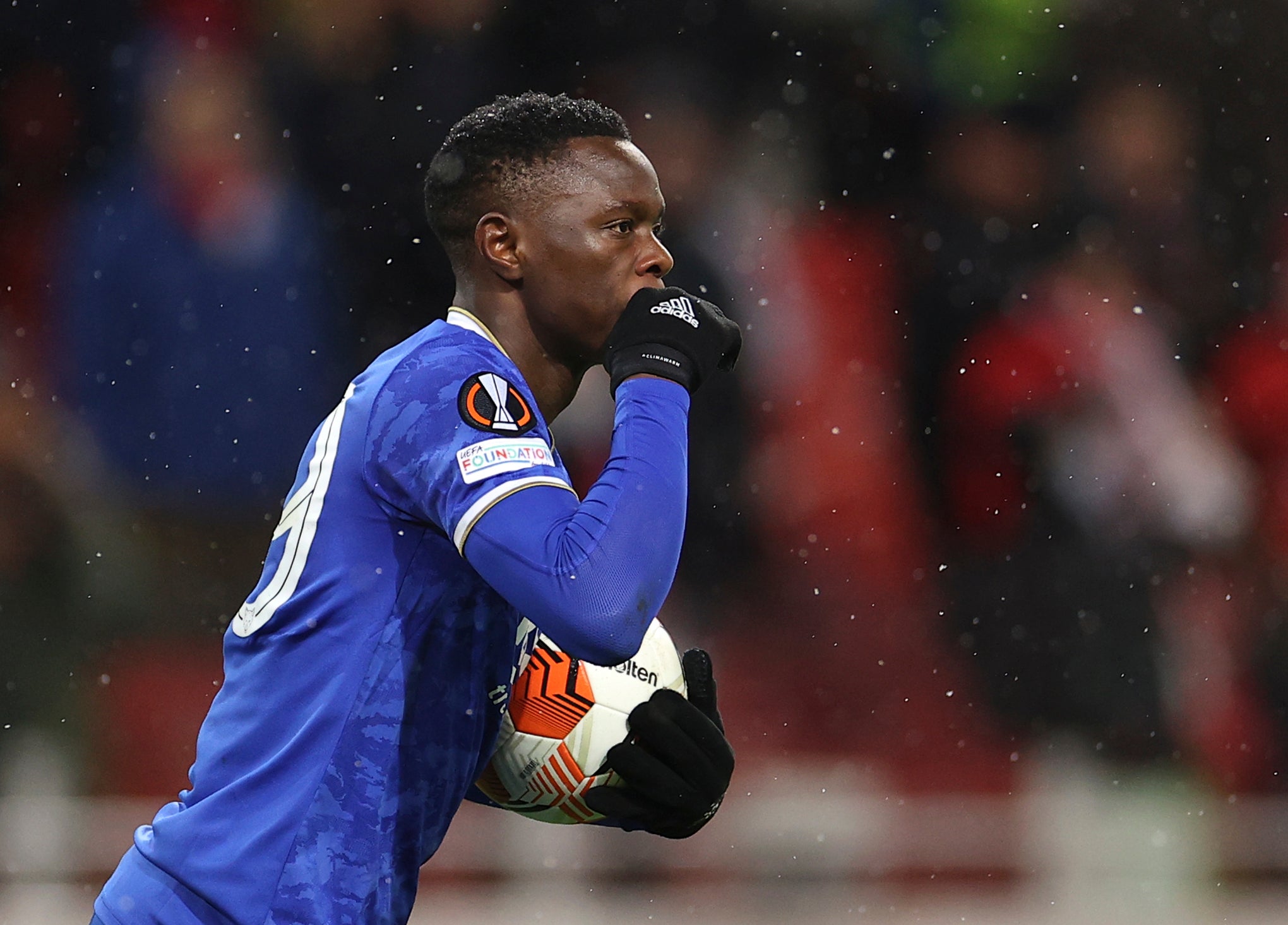 Patson Daka scored four times in Russia to revive Leicester’s hopes (AP/PA)