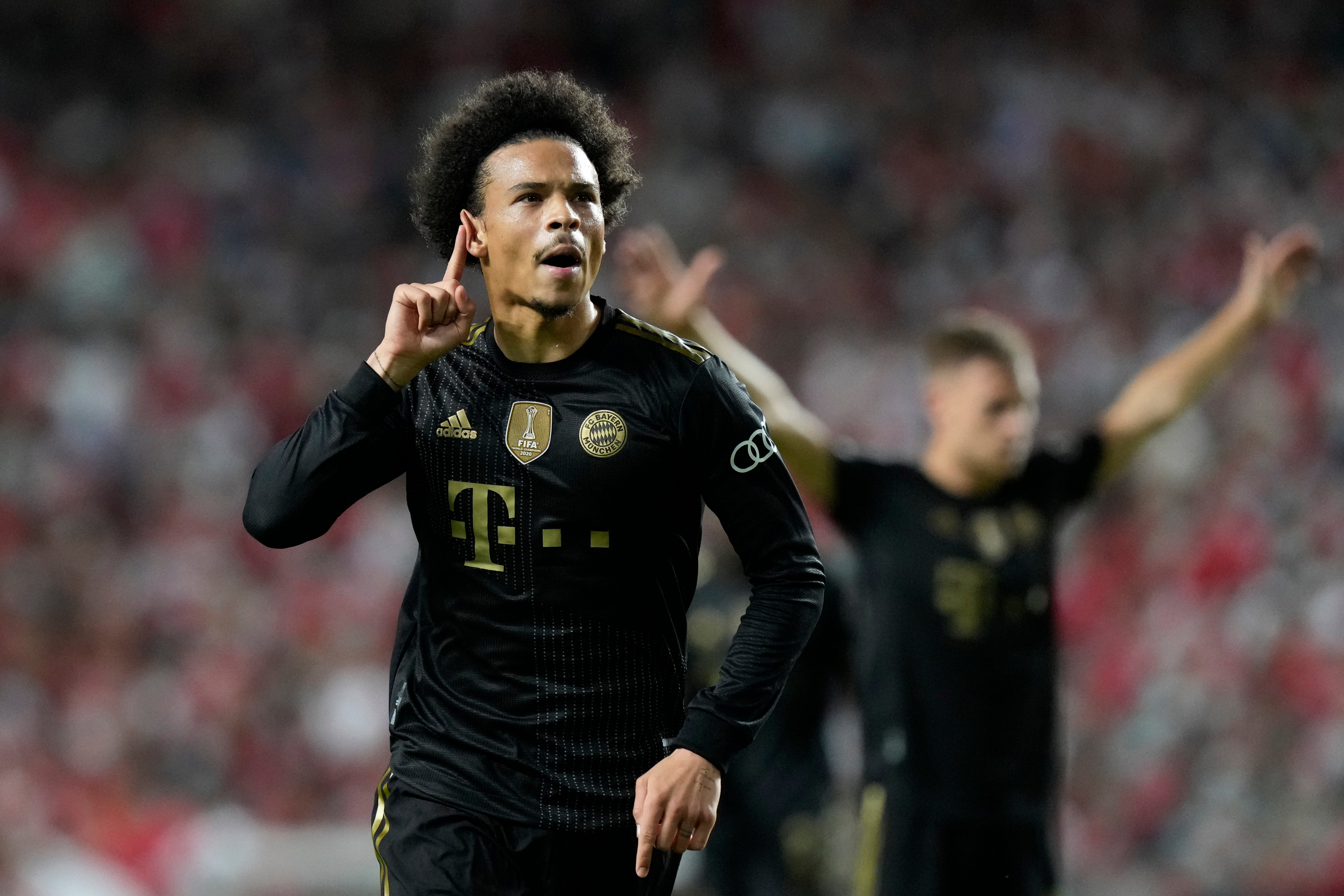 Leroy Sane scored twice in Bayern’s win at Benfica (Armando Franca/AP)