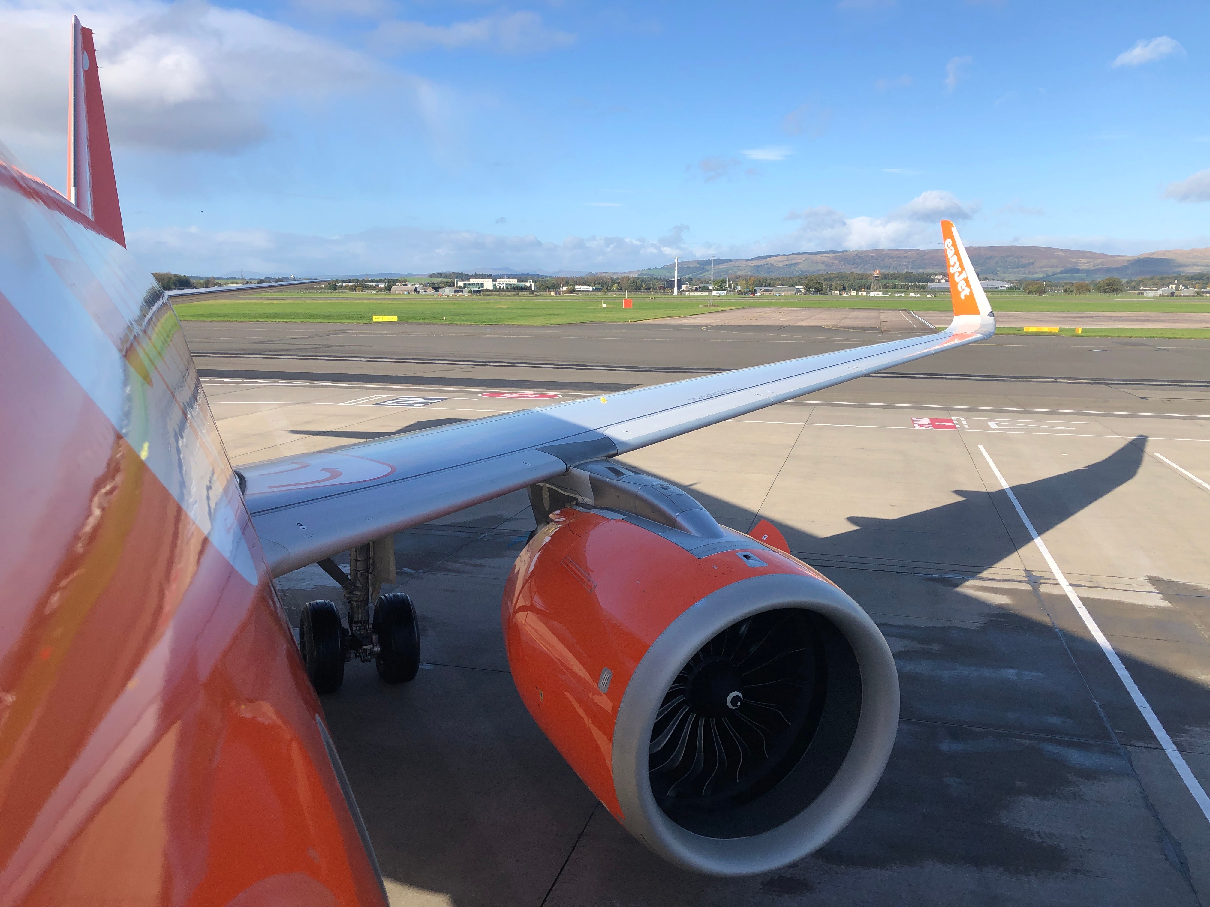 Waiting game: easyJet flight 65 at Glasgow airport, gate 8