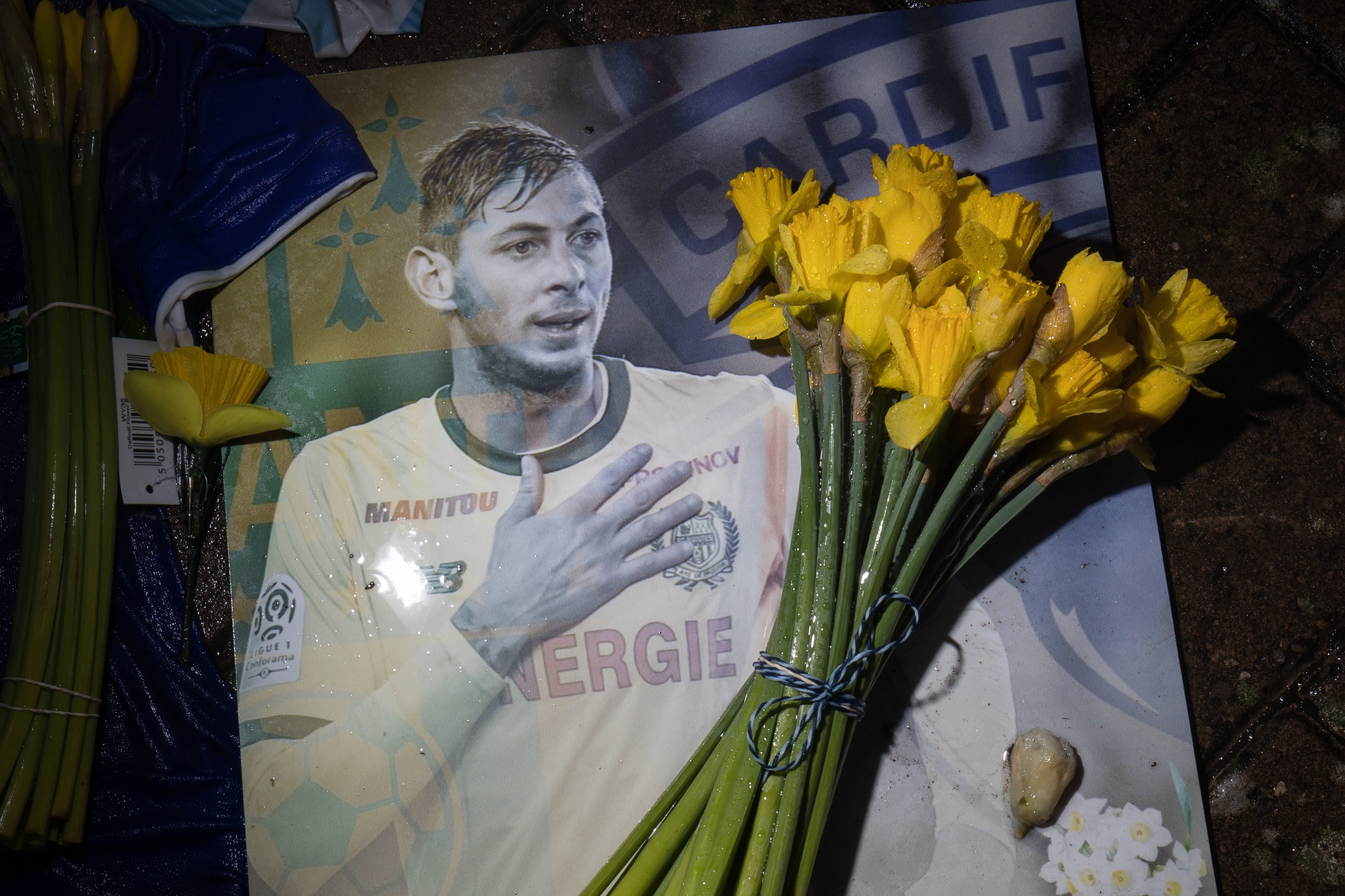 Tributes at Cardiff City Stadium for Emiliano Sala following his death in 2019