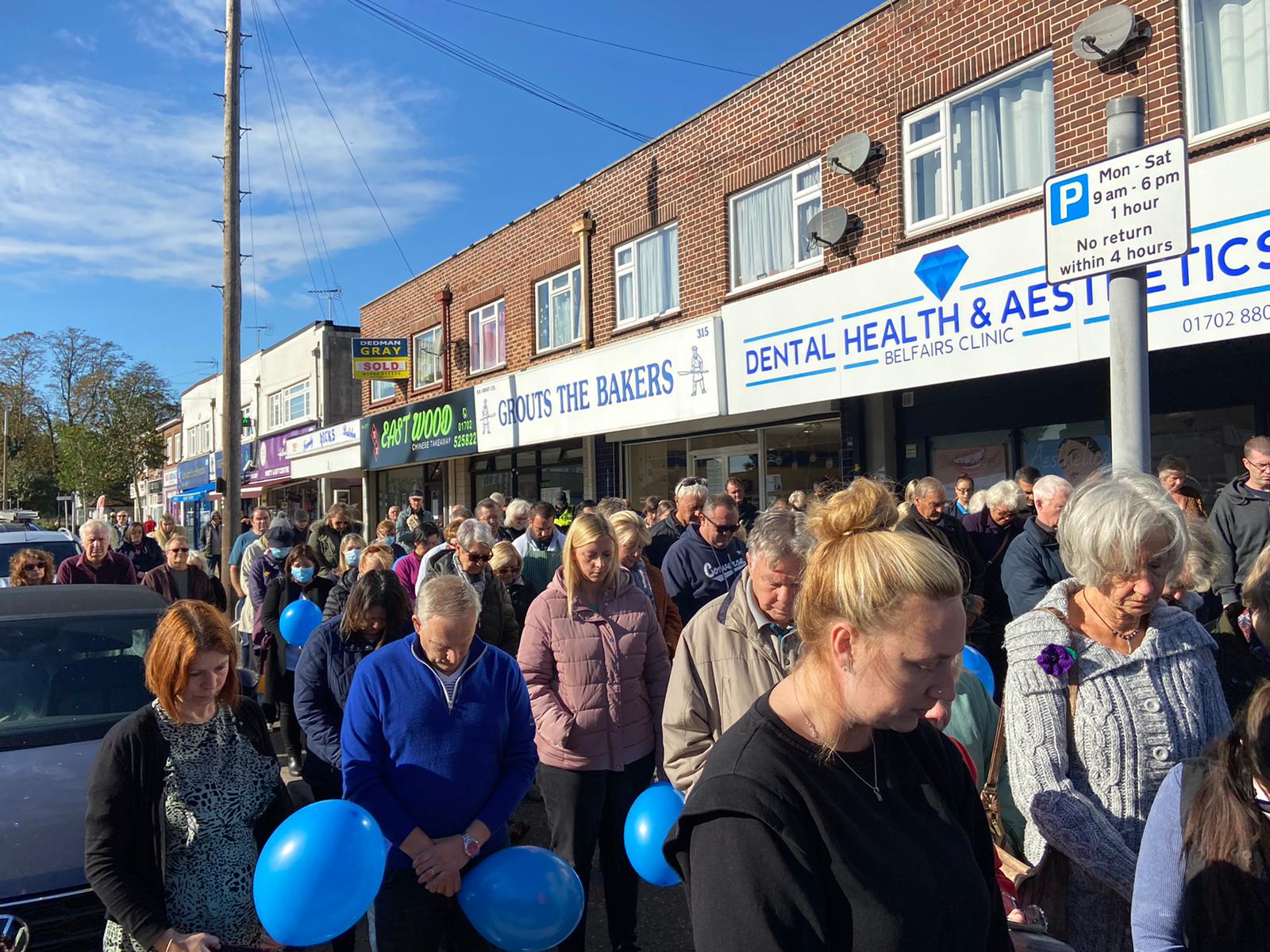 The community fell silent at midday for Sir David Amess