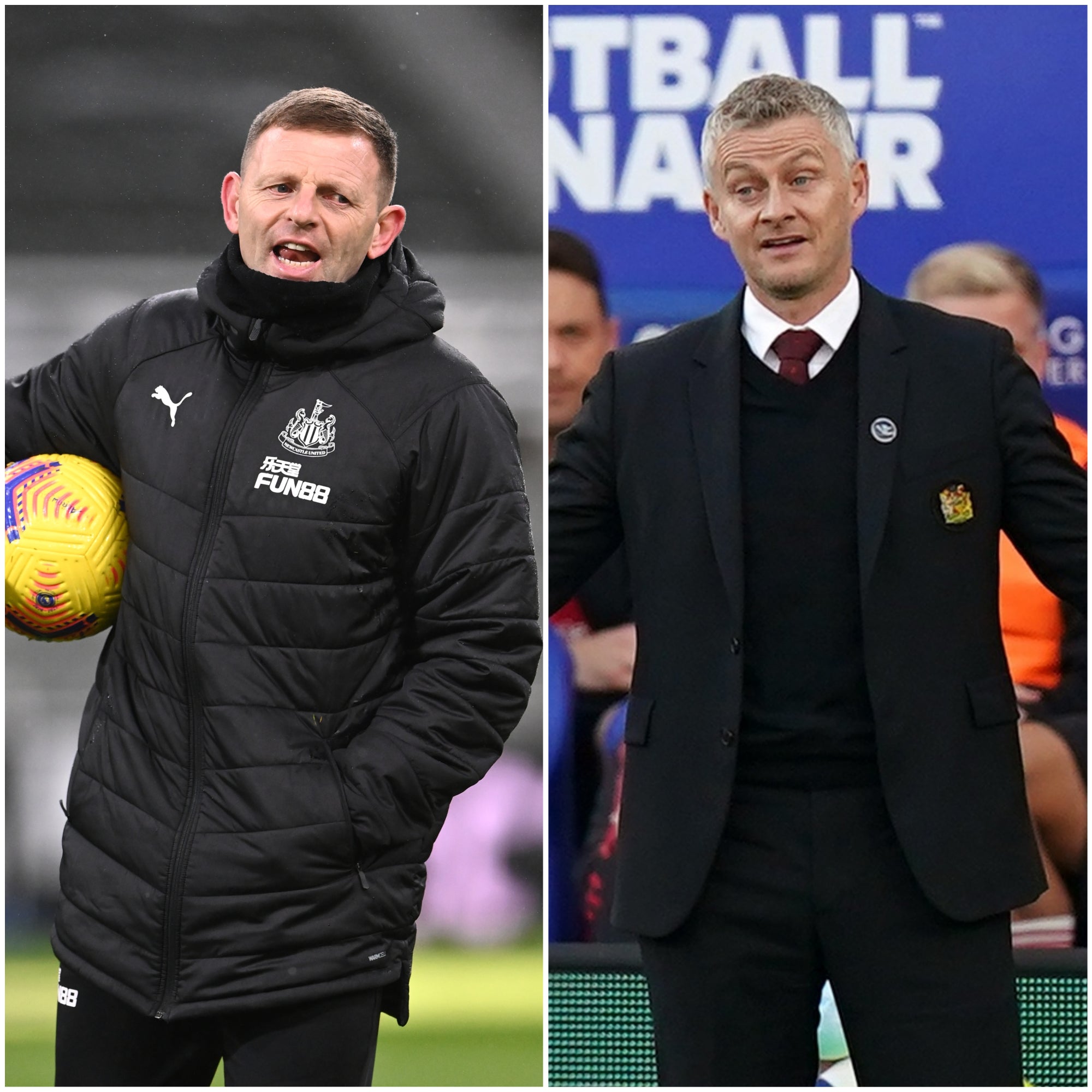 Graeme Jones and Ole Gunnar Solskjaer (Stu Forster/Mike Egerton/PA)