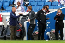 Pep Guardiola not thinking about revenge as Man City prepare for Brighton