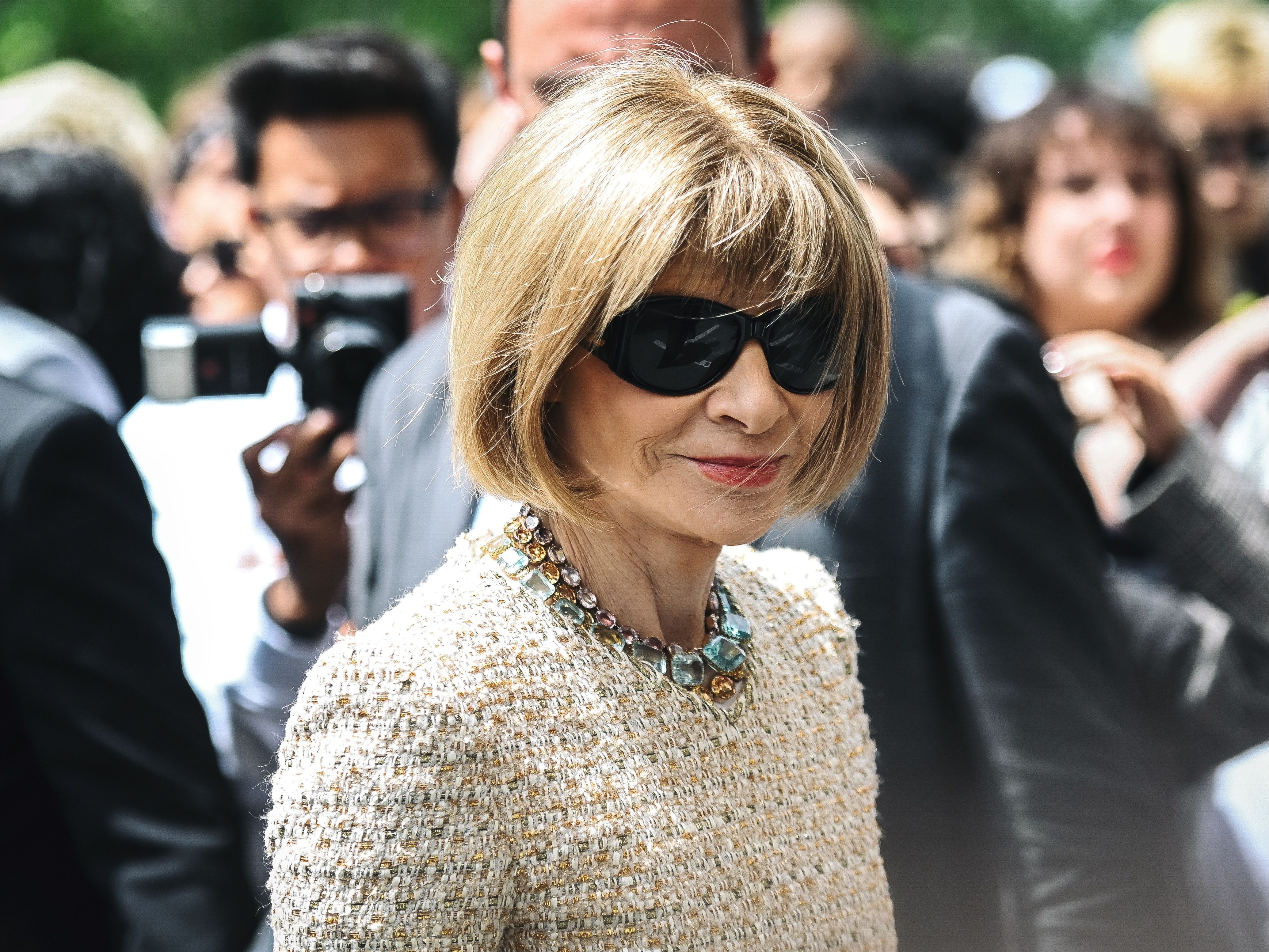 Vogue Editor-in-Chief Anna Wintour arrives at the Louis Vuitton fashion show during the Men’s Spring/Summer 2020 fashion show in Paris on June 20 2019