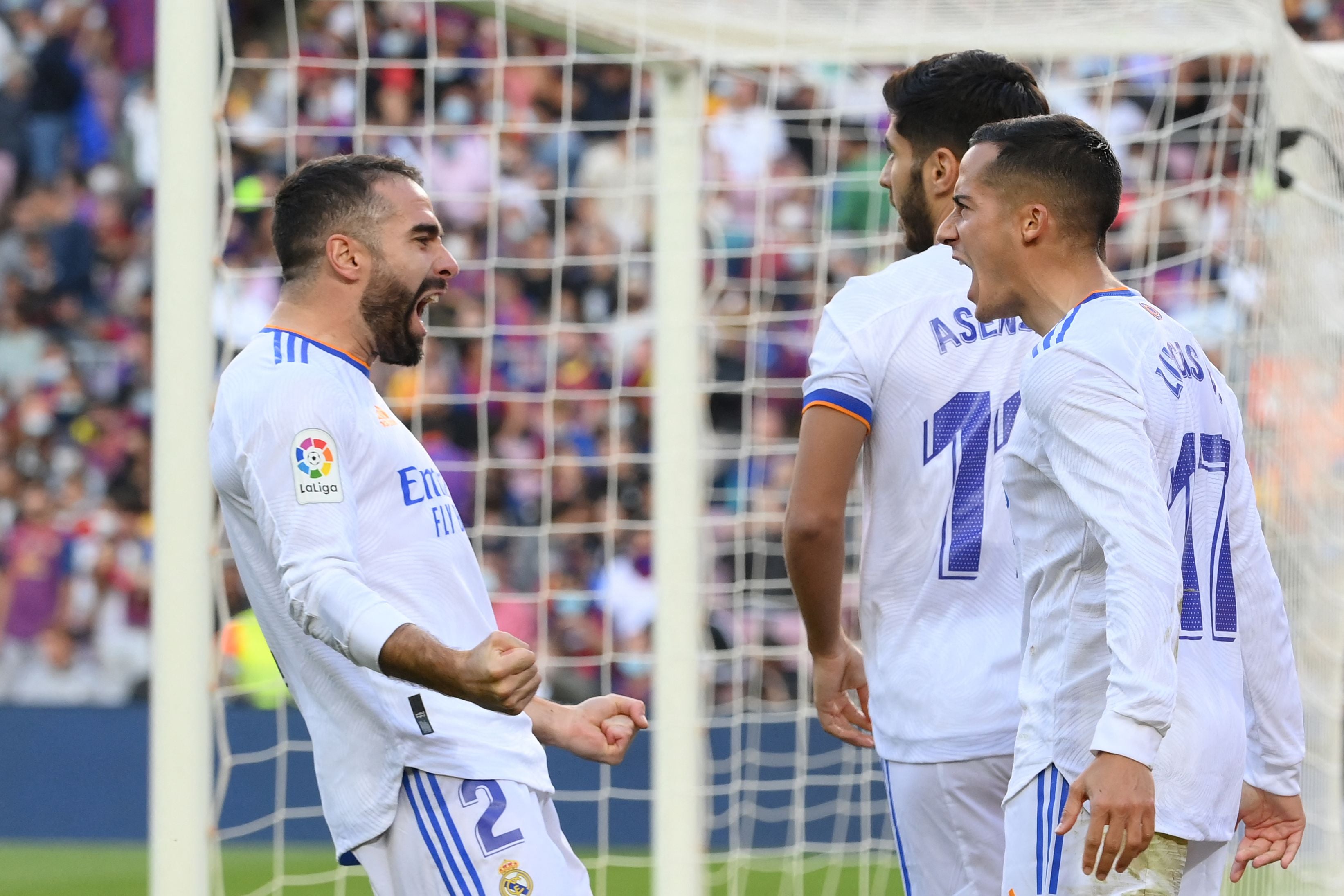 Lucas Vazquez celebrates scoring Madrid’s second goal