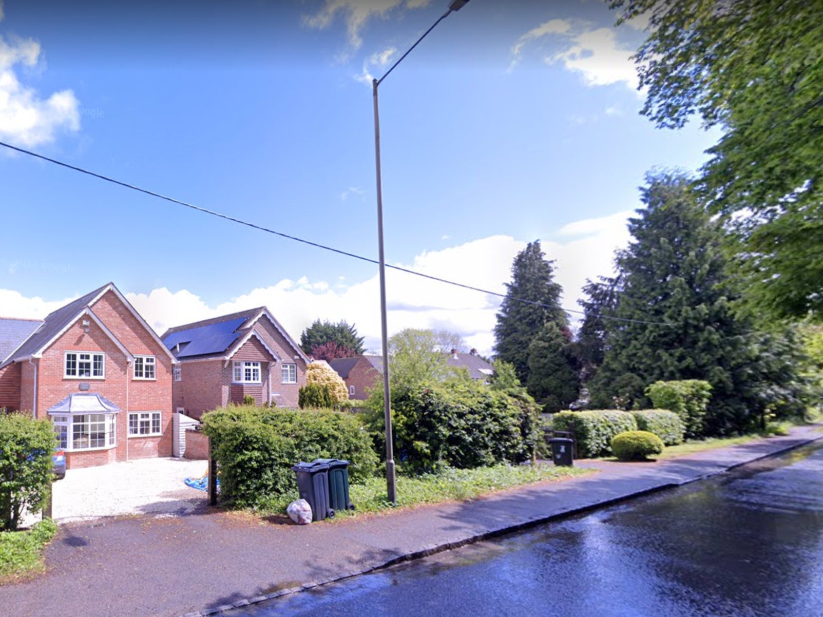 Some houses are seen on Wycombe Road, Studley Green, where the forklift was used to damage a property