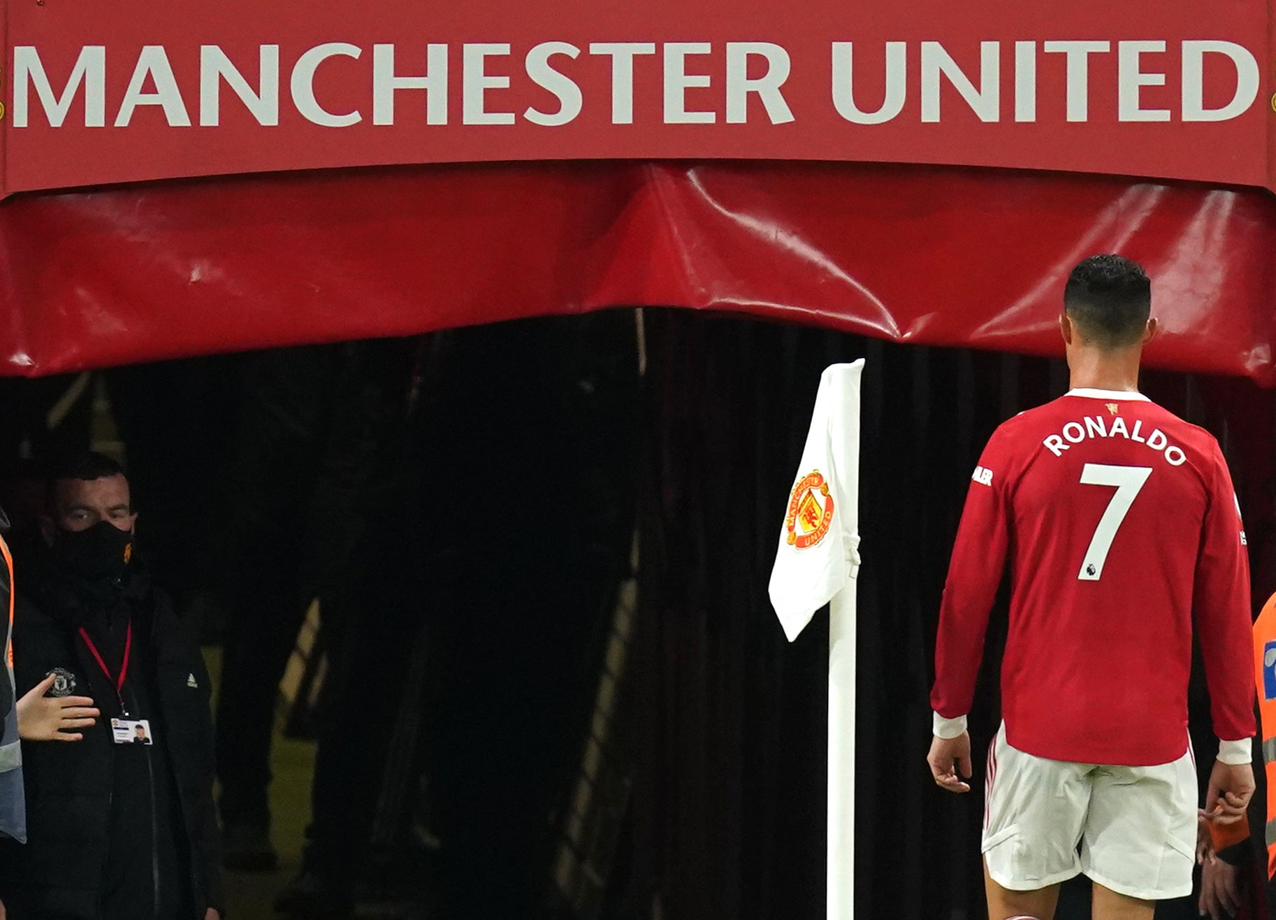 Manchester United’s Cristiano Ronaldo heads to the tunnel after the final whistle (Martin Rickett/PA)