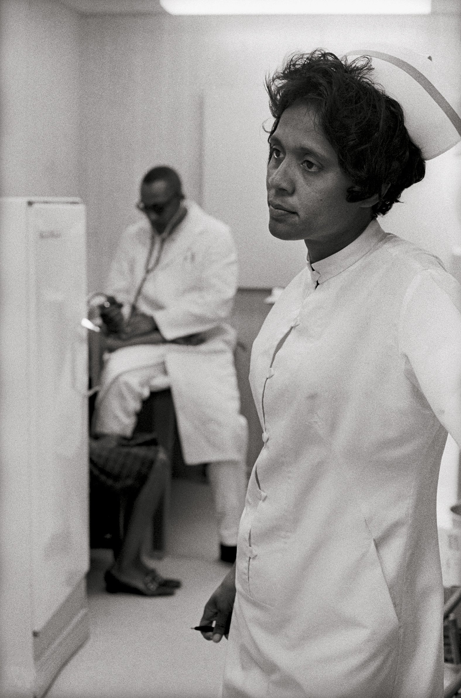 ‘Nurse Ora Bouie and a doctor at the Tufts-Delta Health clinic Mound Bayou, Mississippi’, 1968