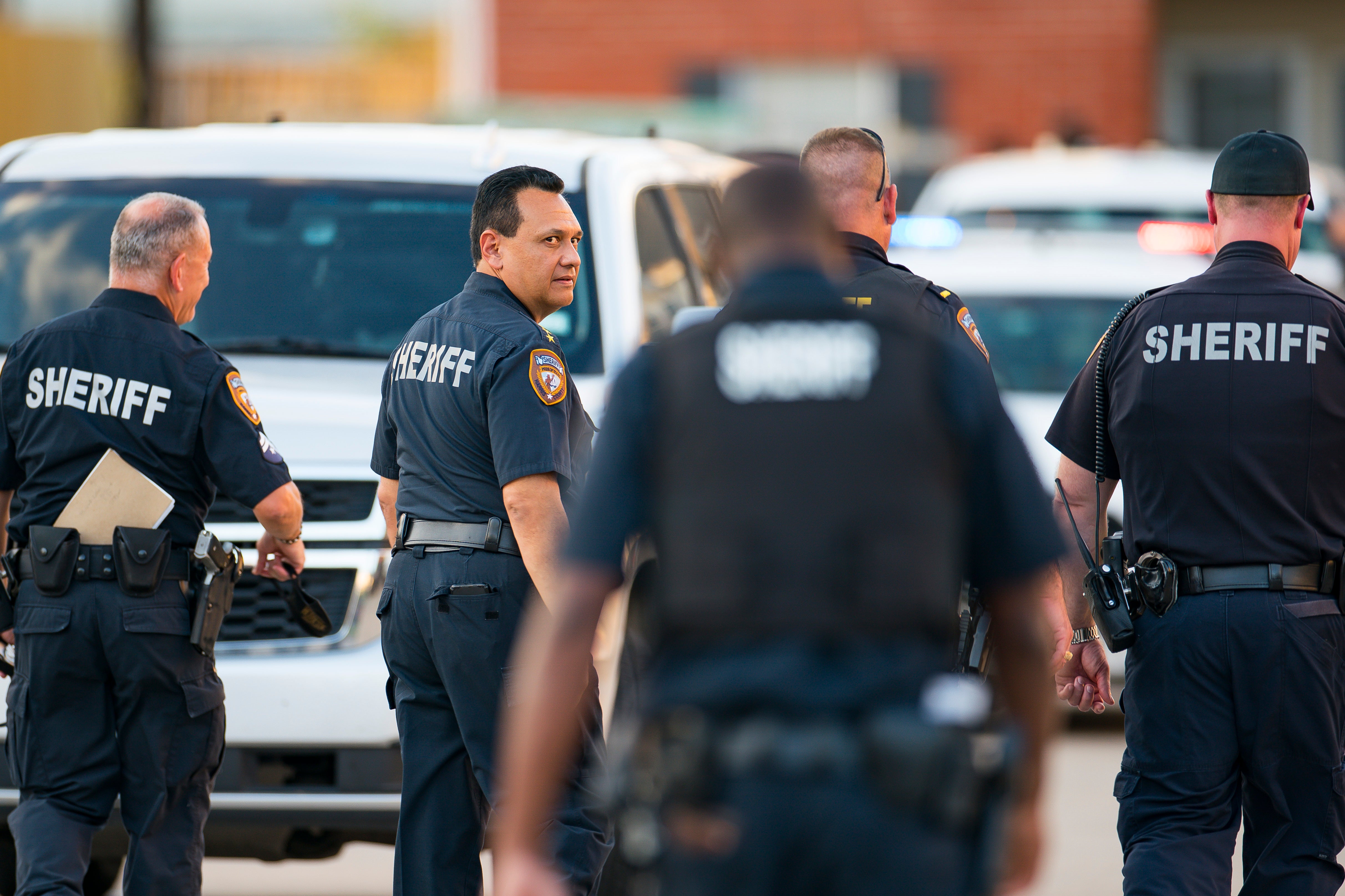 Harris County Sheriff Ed Gonzalez on the scene where the grim discovery was made Sunday