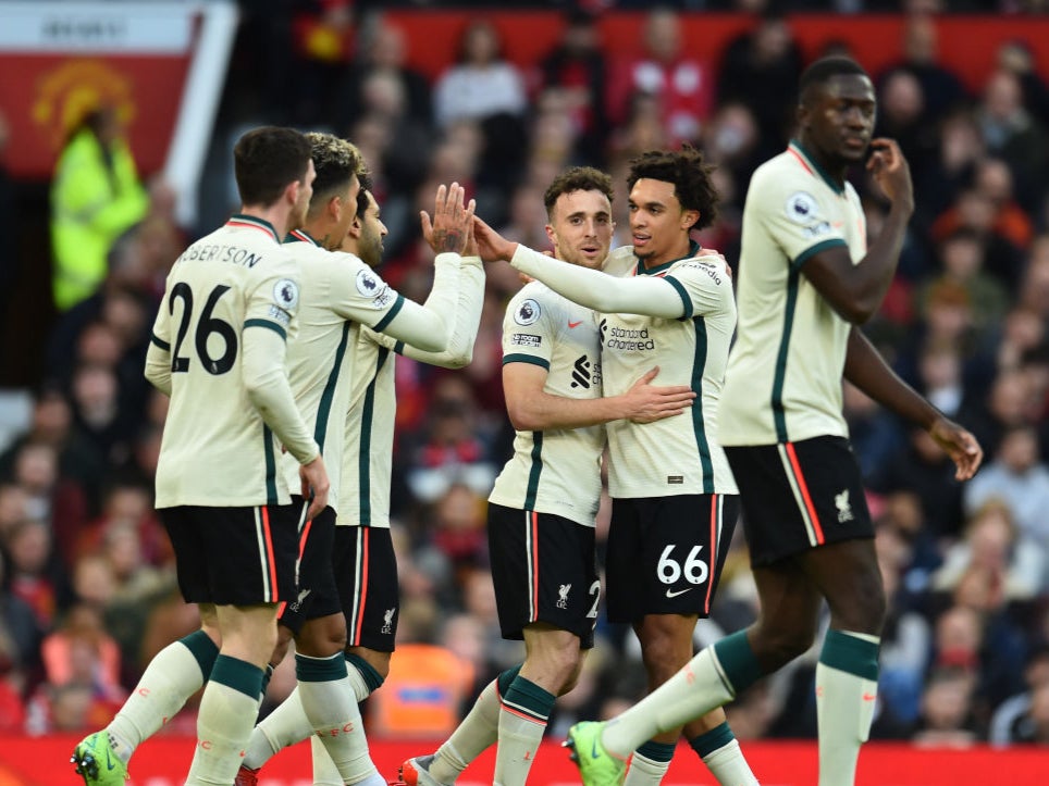 Jota scored Liverpool’s second in a destructive 5-0 win at Old Trafford