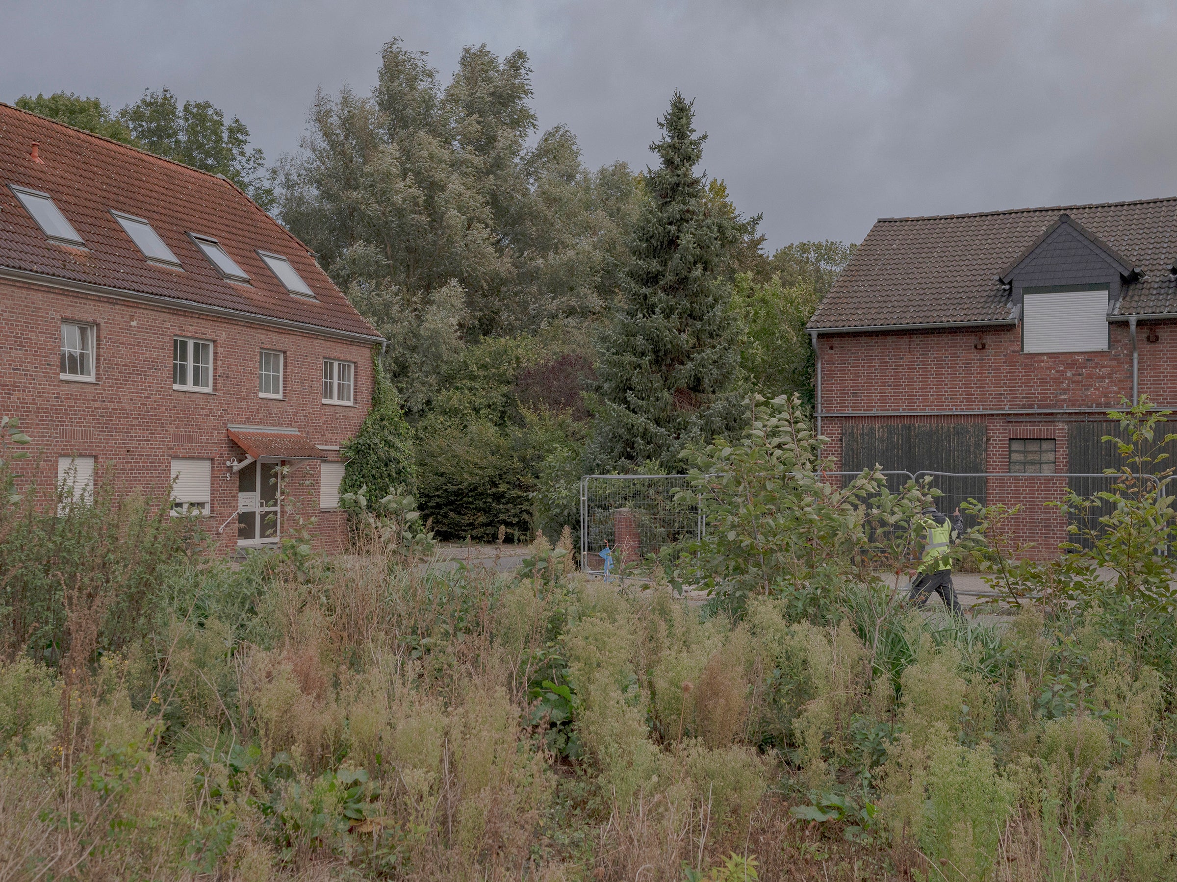 Abandoned homes that belonged to Eckhardt Heukamp's neighbours now under guard