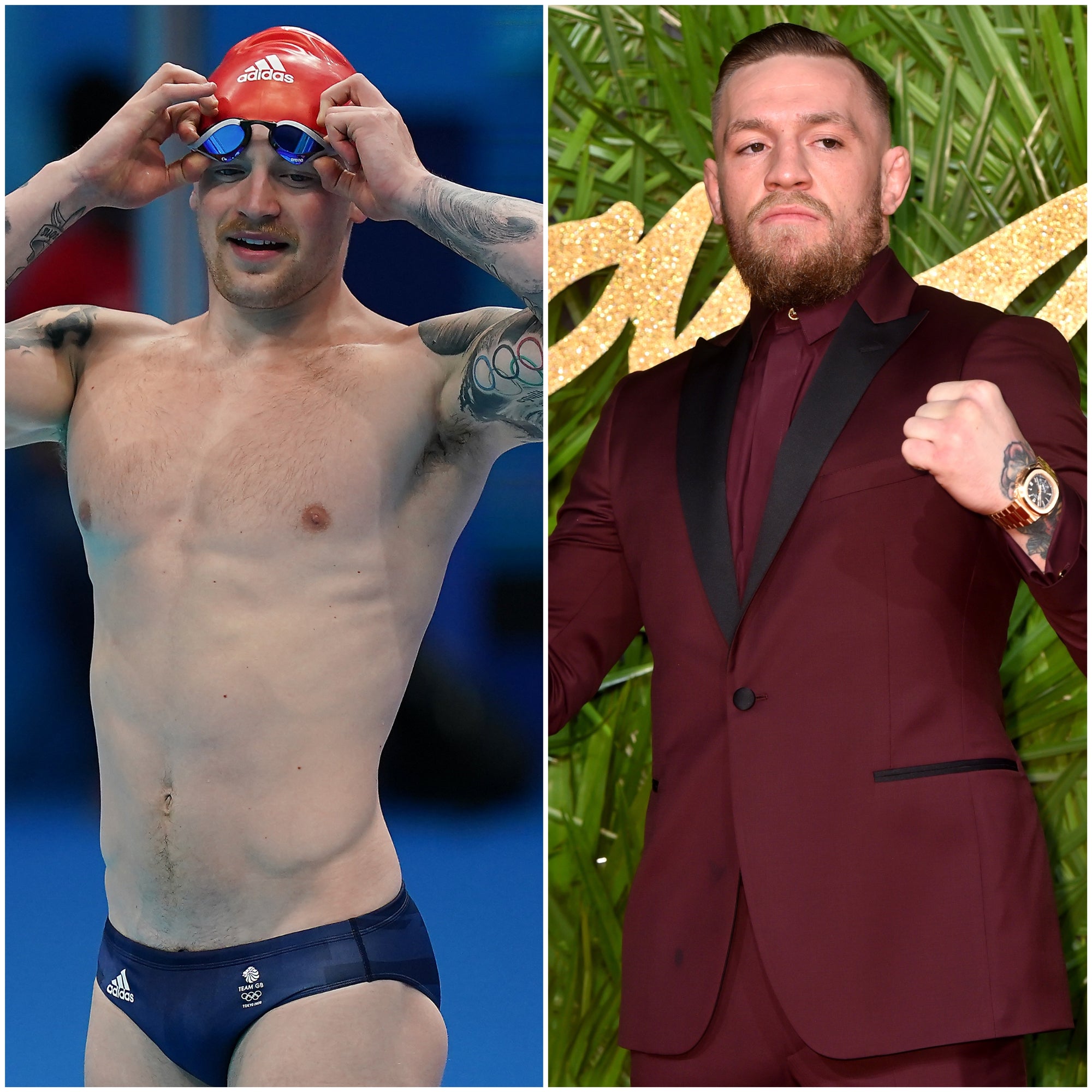 Adam Peaty and Conor McGregor (Mike Egerton/Matt Crossick/PA)