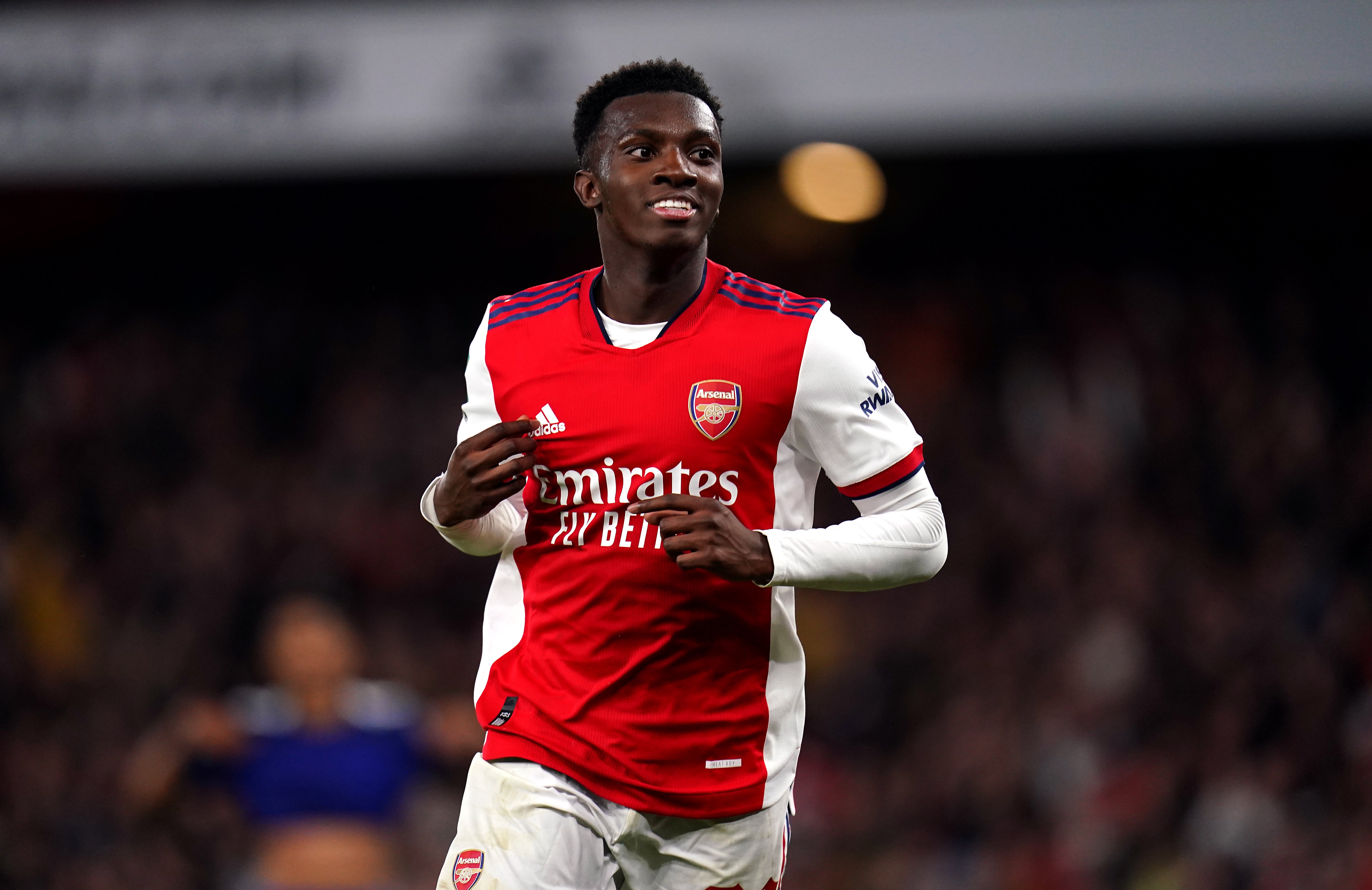 Eddie Nketiah scored against Leeds (John Walton/PA)