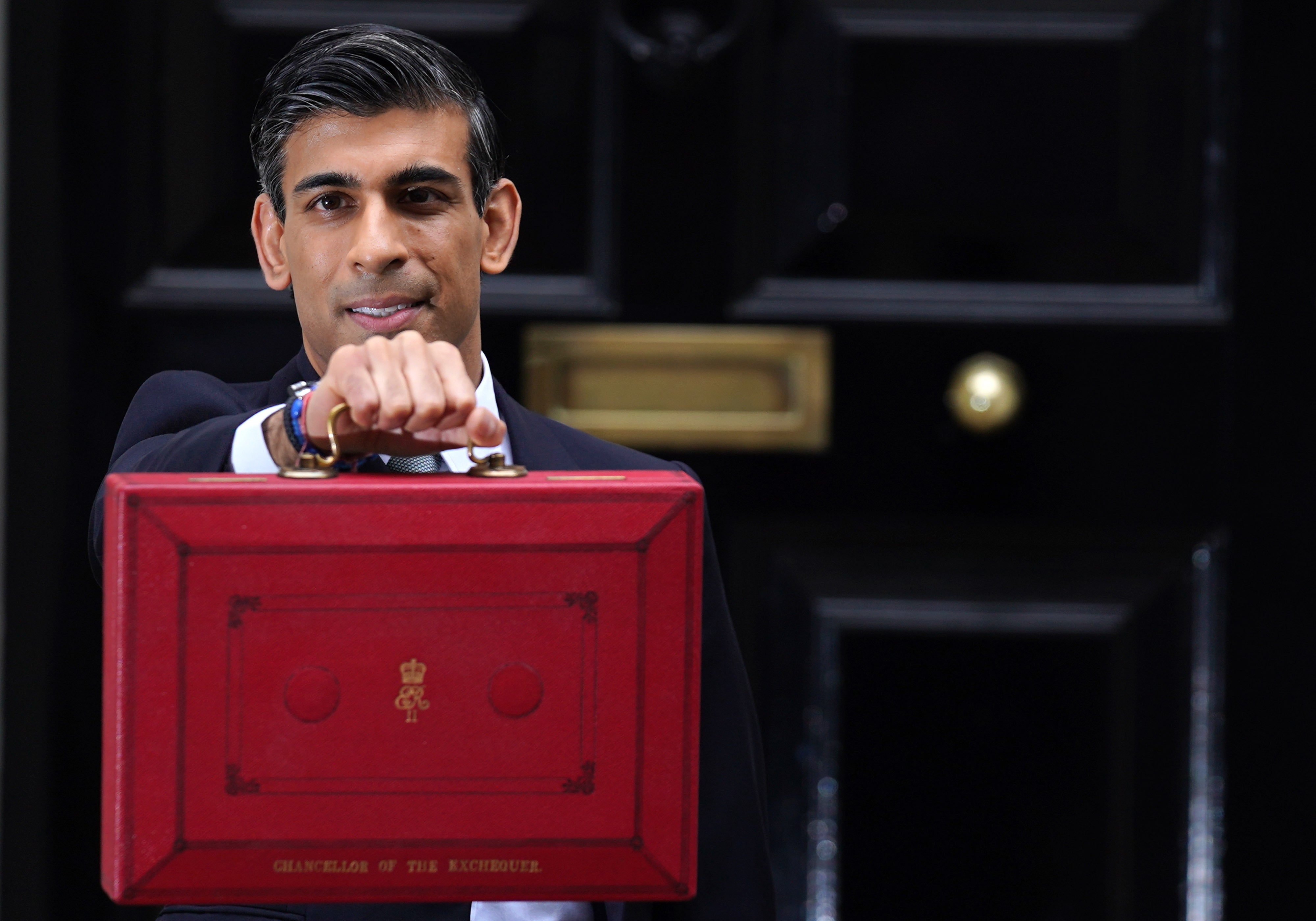 Chancellor Rishi Sunak leaving 11 Downing Street before delivering his Budget to the House of Commons (Jacob King/PA)