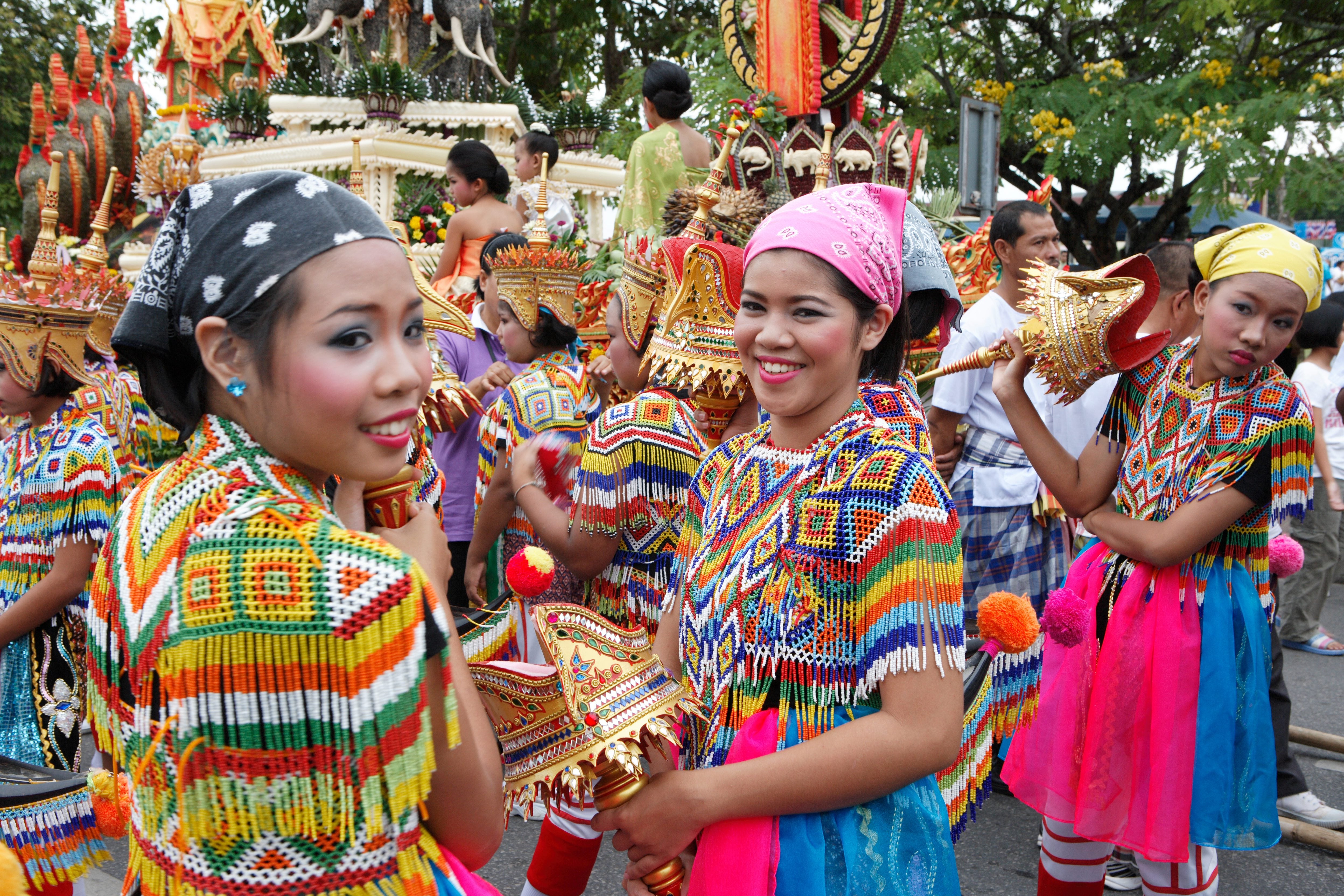 Revellers at the Festival of the Tenth Lunar Month in Nakhon Si Thammarat