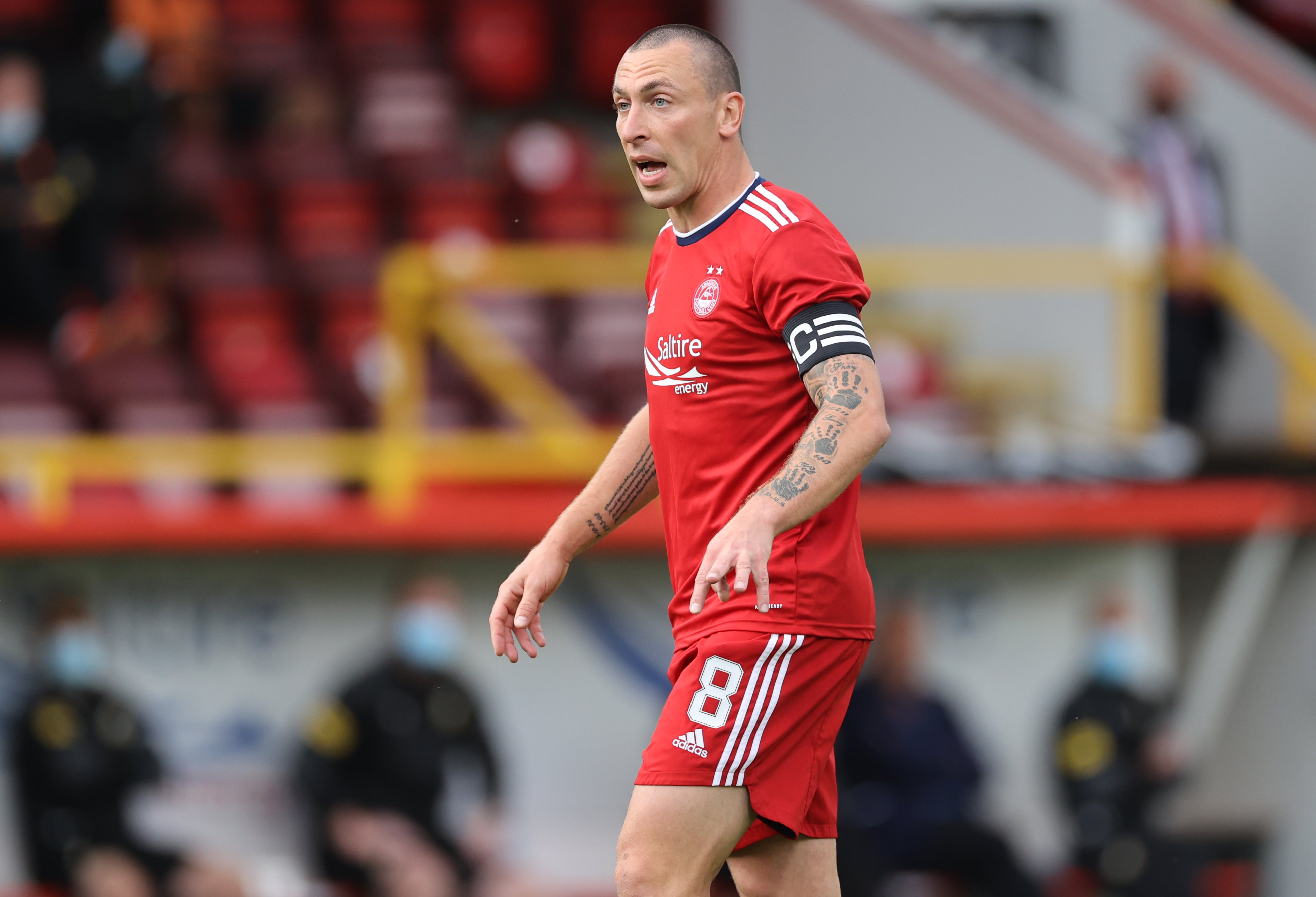 Captain Scott Brown scored Aberdeen’s second against Rangers (Steve Welsh/PA)