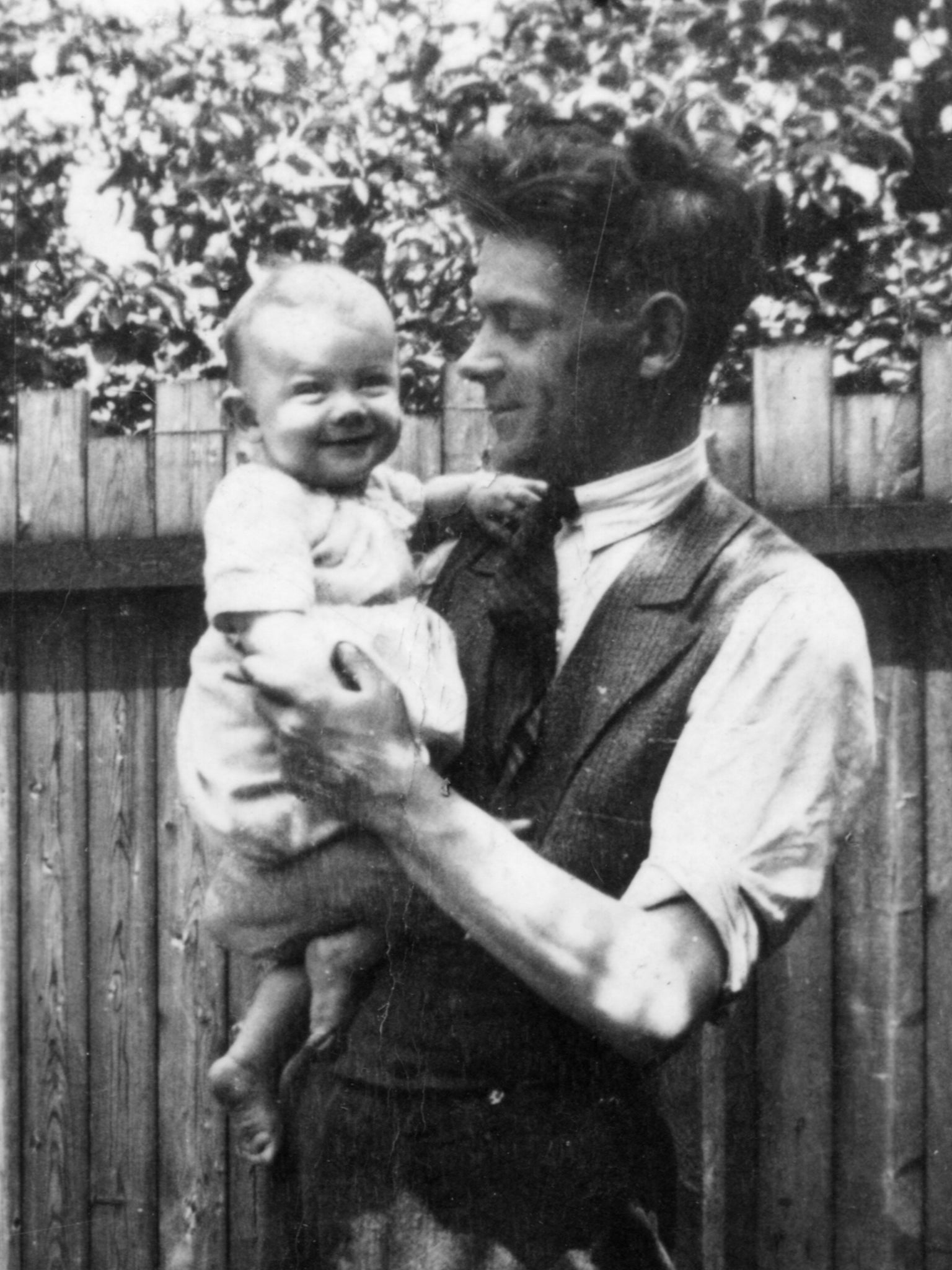 Garner with his father, Colin, in 1935