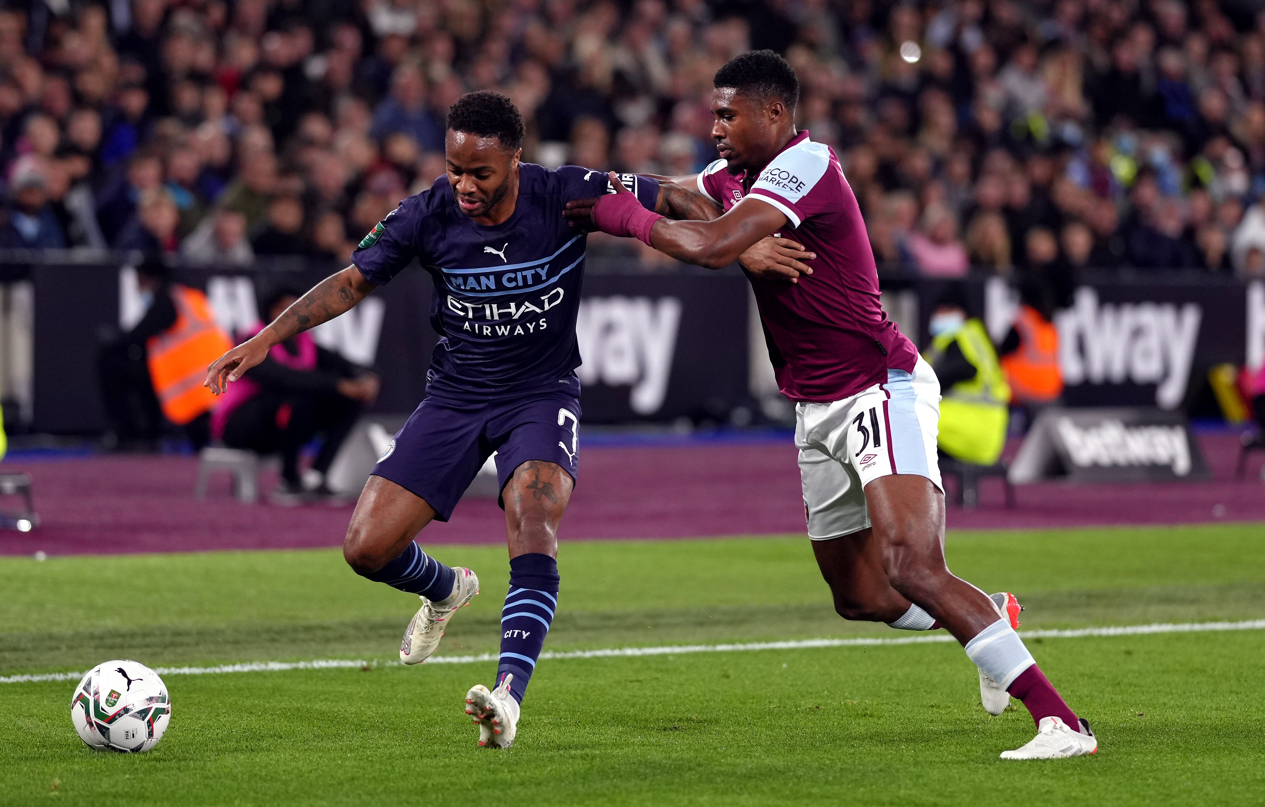 Ben Johnson, right, kept Raheem Sterling quiet (John Walton/PA)