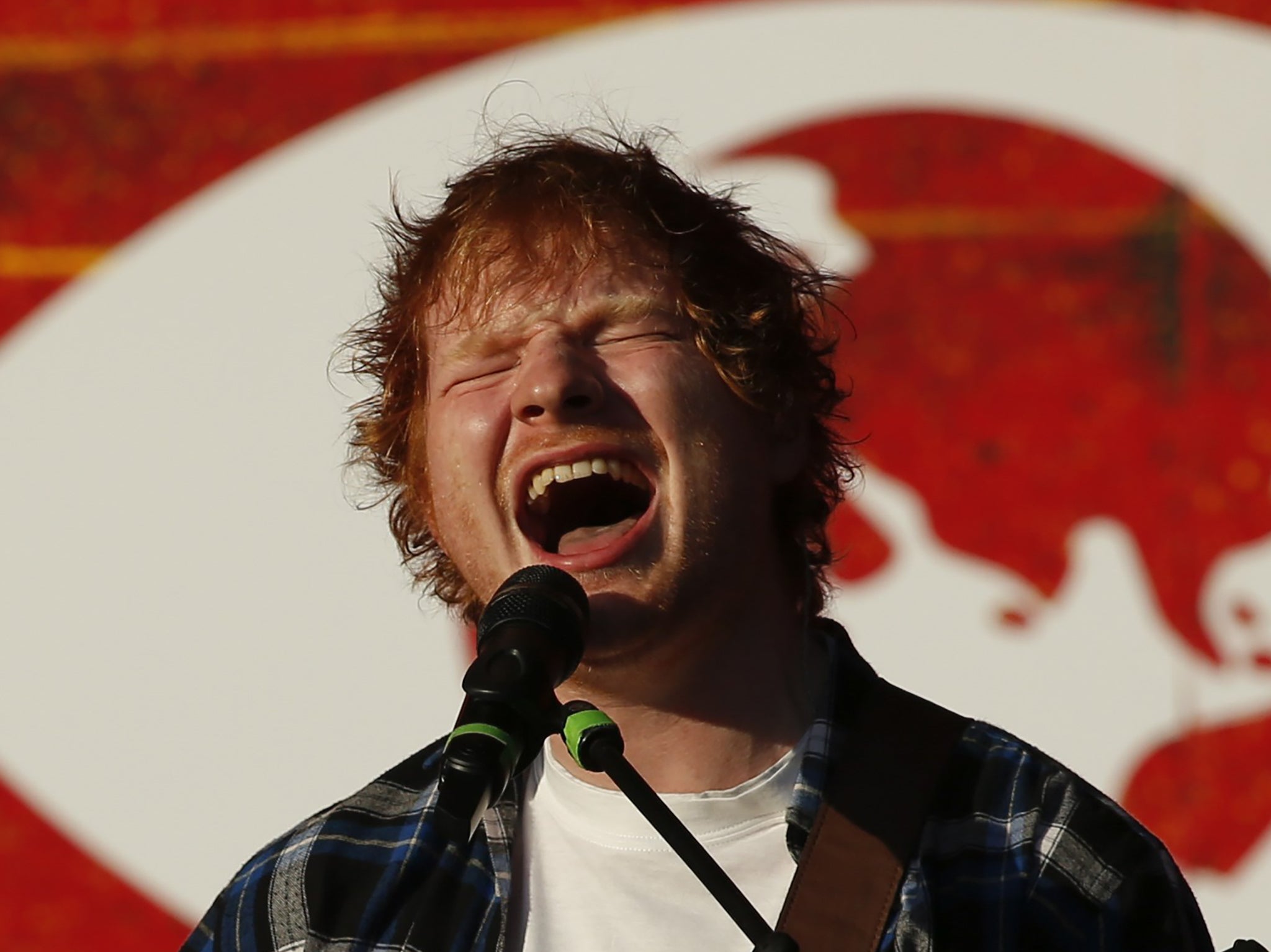 Scream idol: Sheeran on the mic in 2015