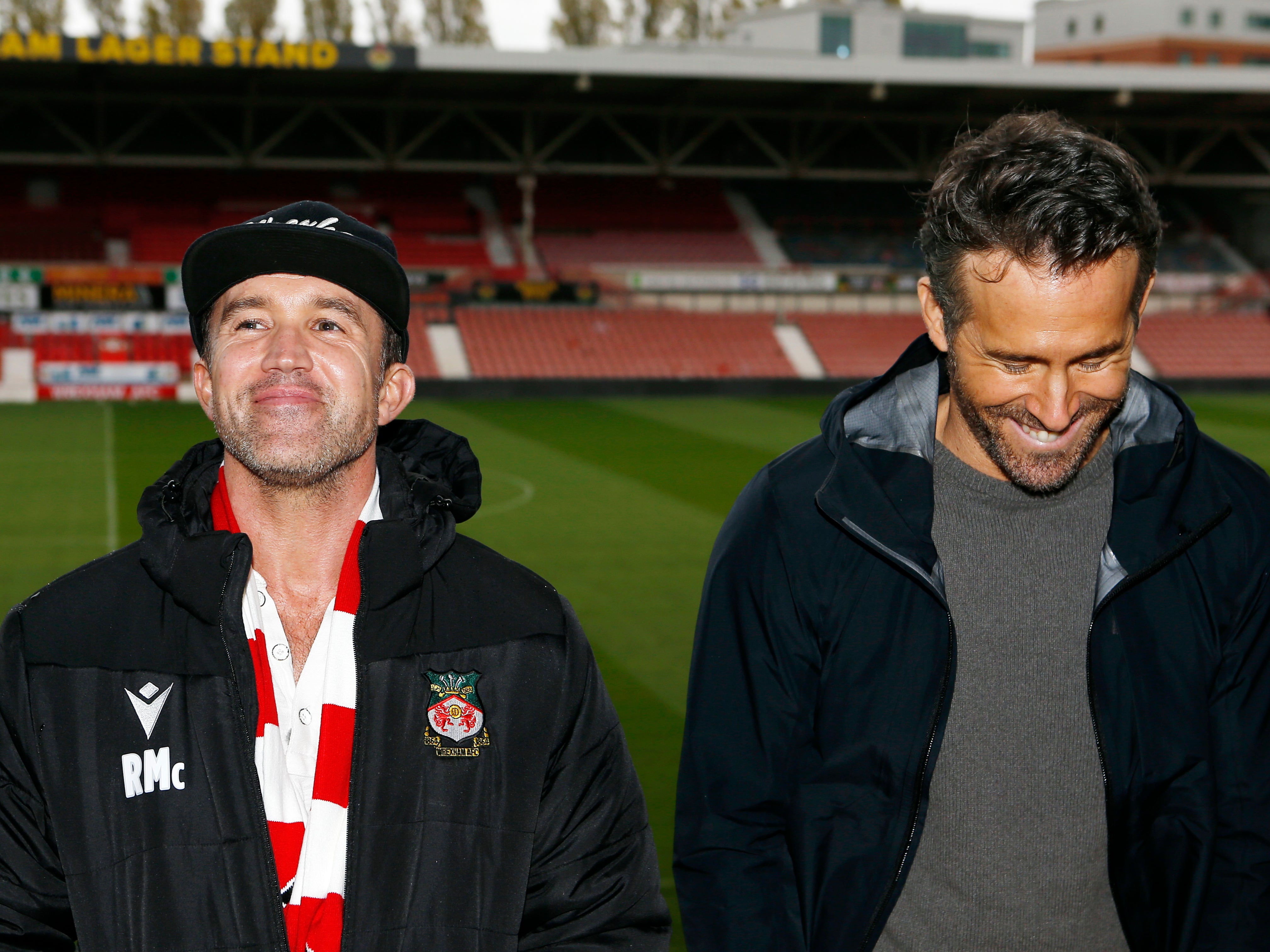 Wrexham owners actors Ryan Reynolds and Rob McElhenney hold a press conference