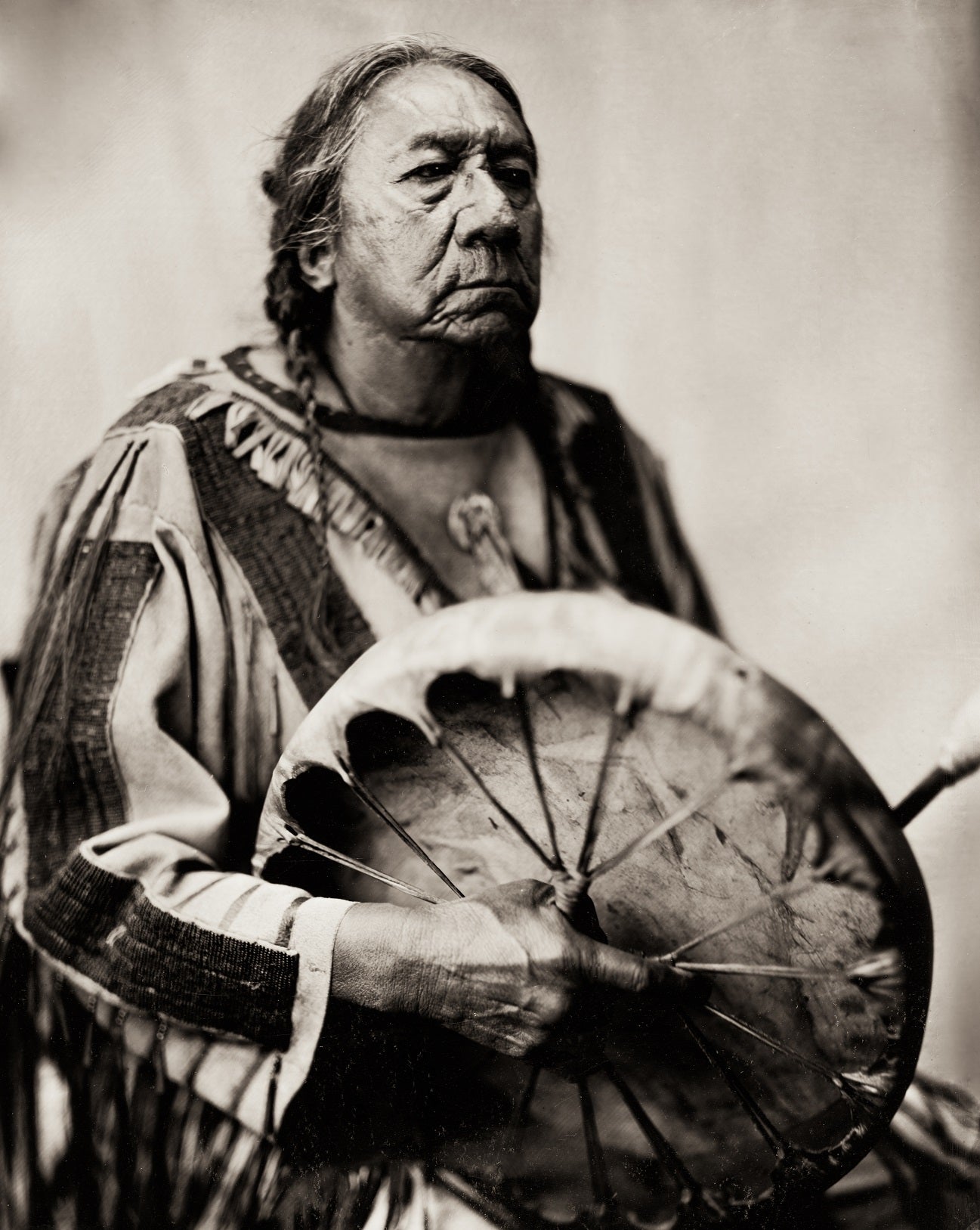 Photographer Shane Balkowitsch photographed Ernie LaPointe using the same wet plate technique as Orlando Scott, who took a famous photograph of Sitting Bull in 1881