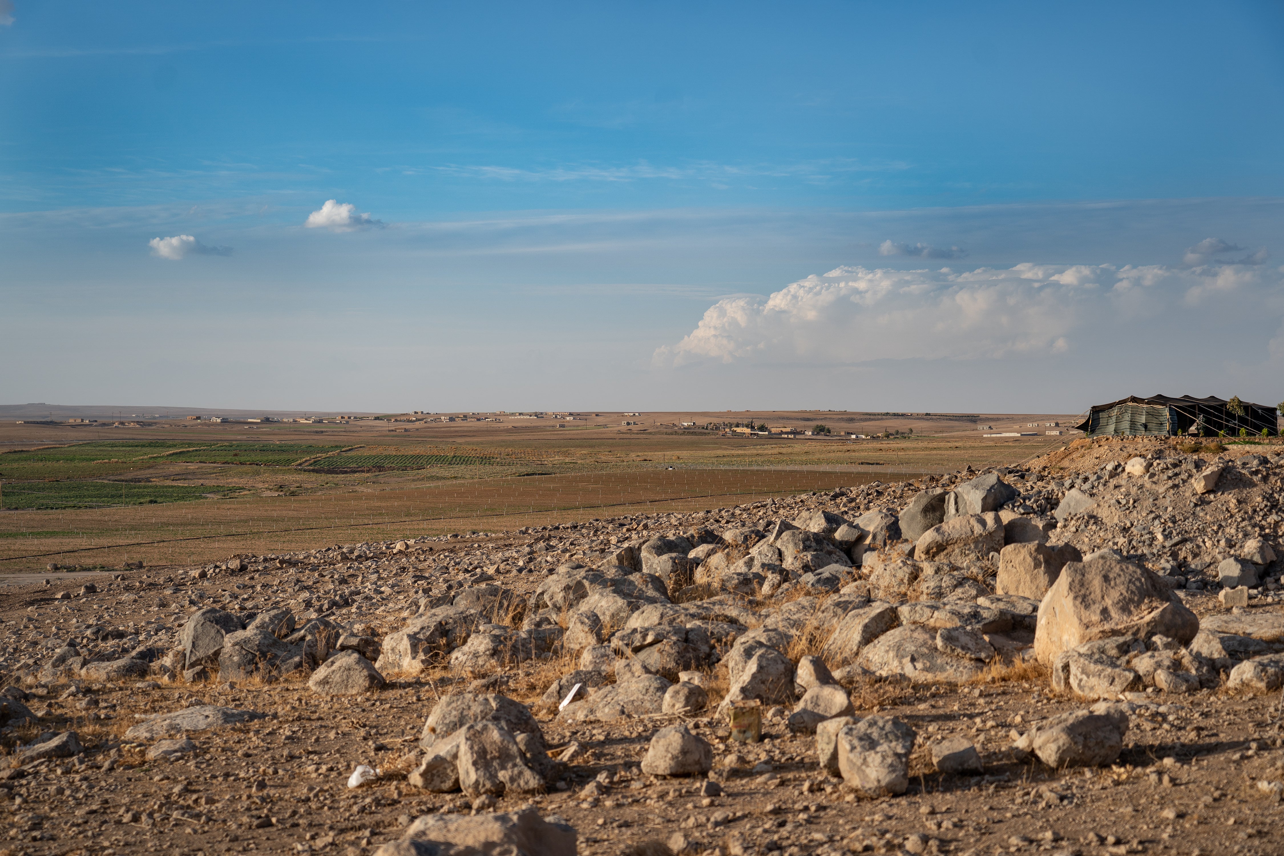 The banks of Hasakah West dam, which dried up a few years ago, destroying livelihoods