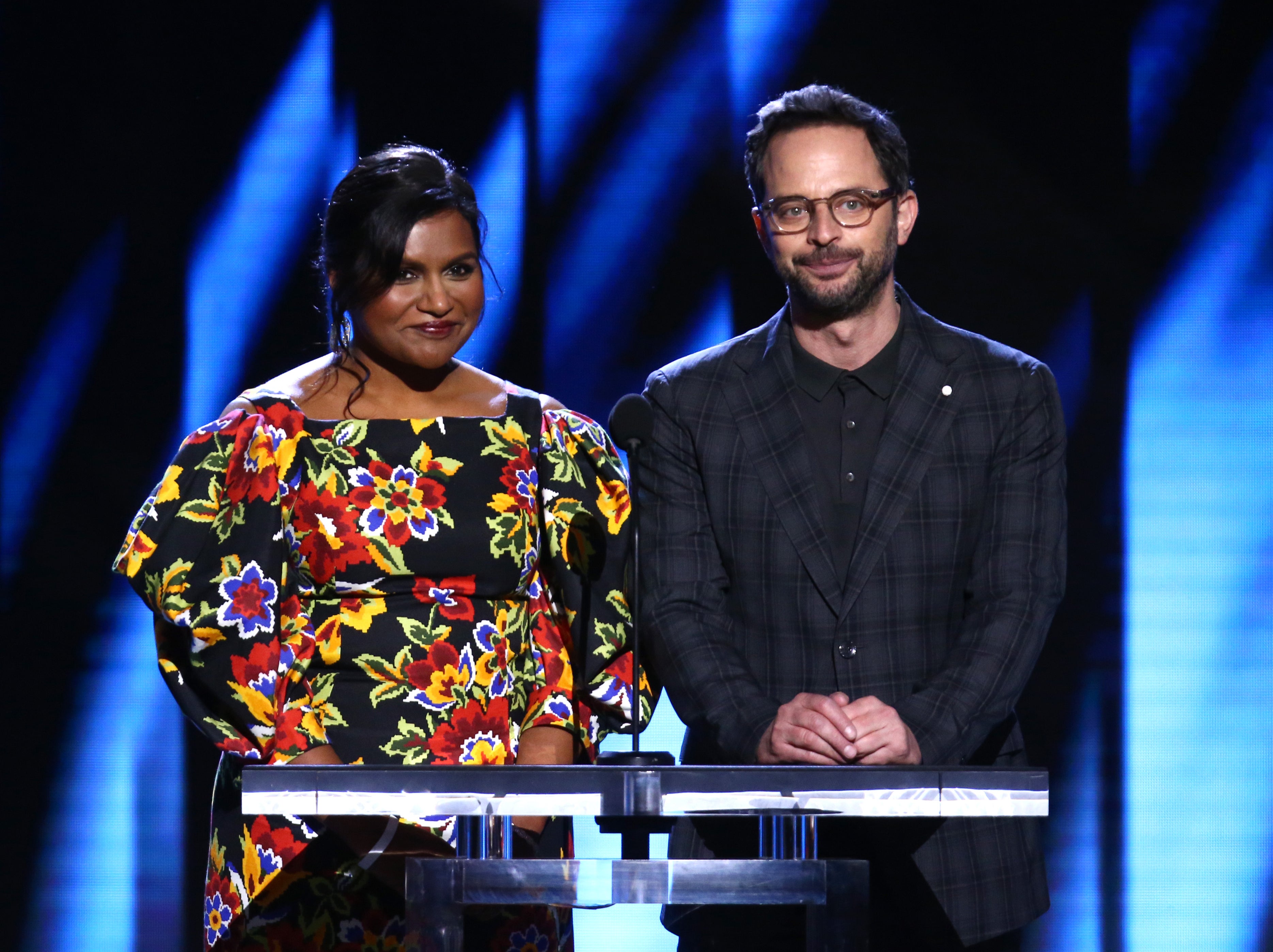 Nick Kroll with Mindy Kaling at the Independent Spirit Awards last year