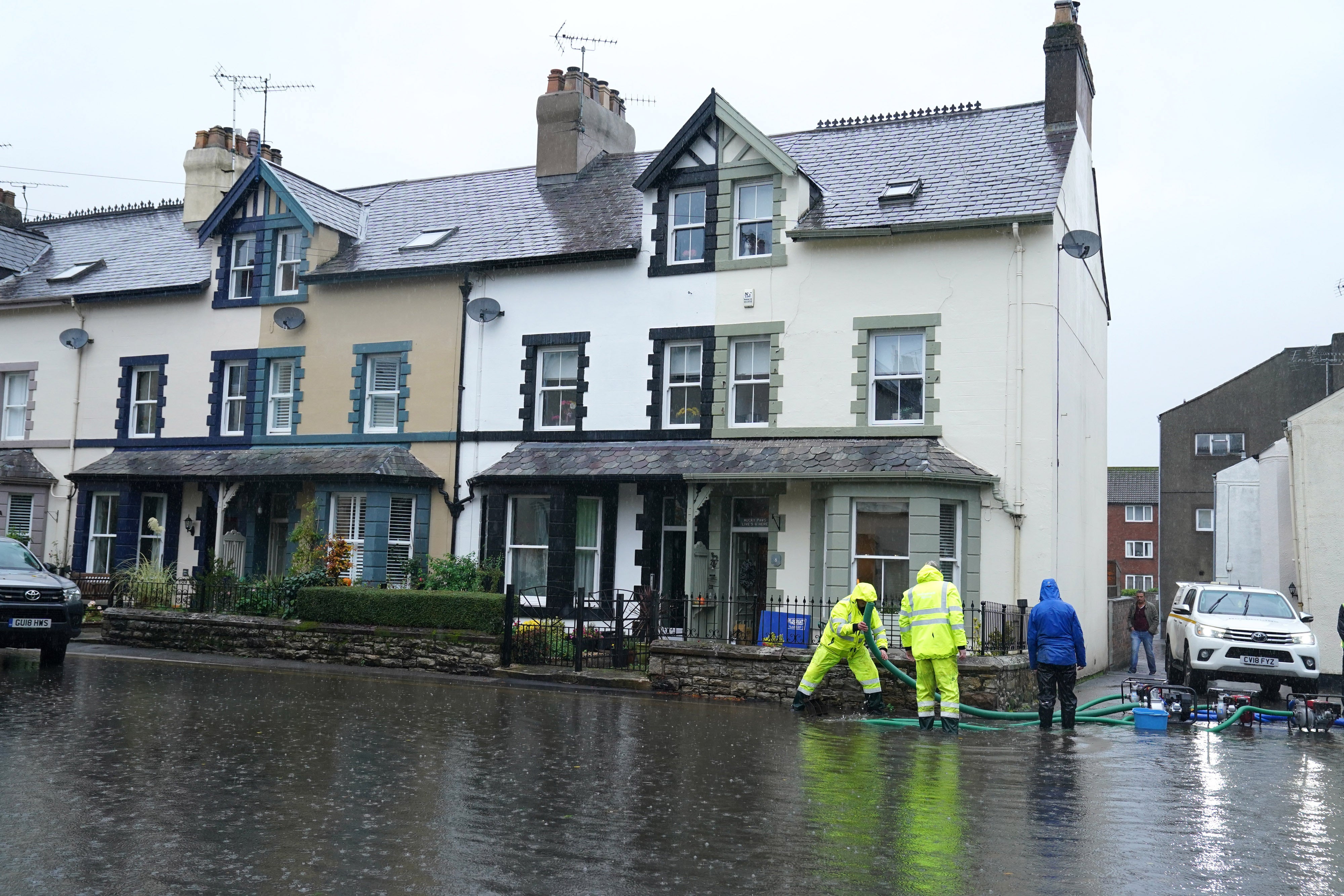 Floods hit Cockermouth in Cumbria on 28 October, 2021.