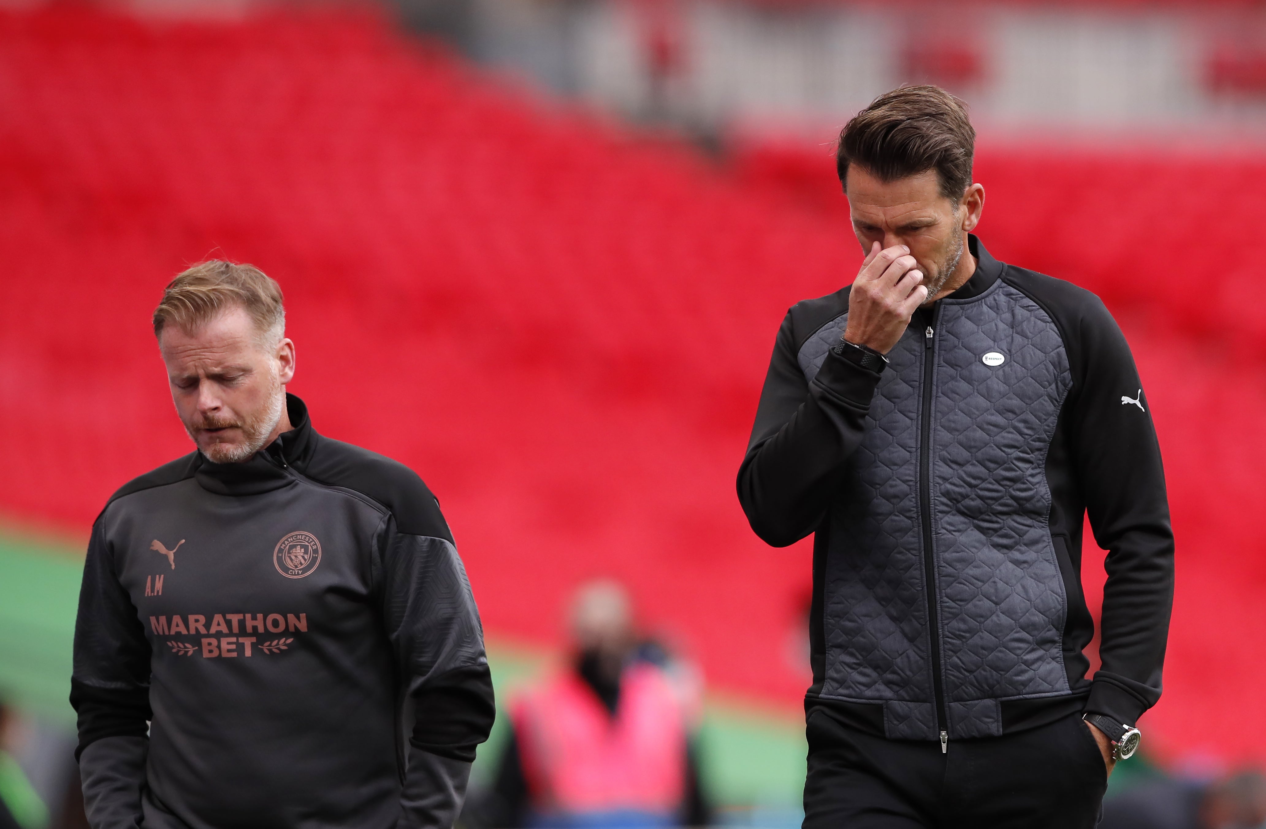 Gareth Taylor, right, has struggled with injury issues at Manchester City this season (Andrew Couldridge/PA)