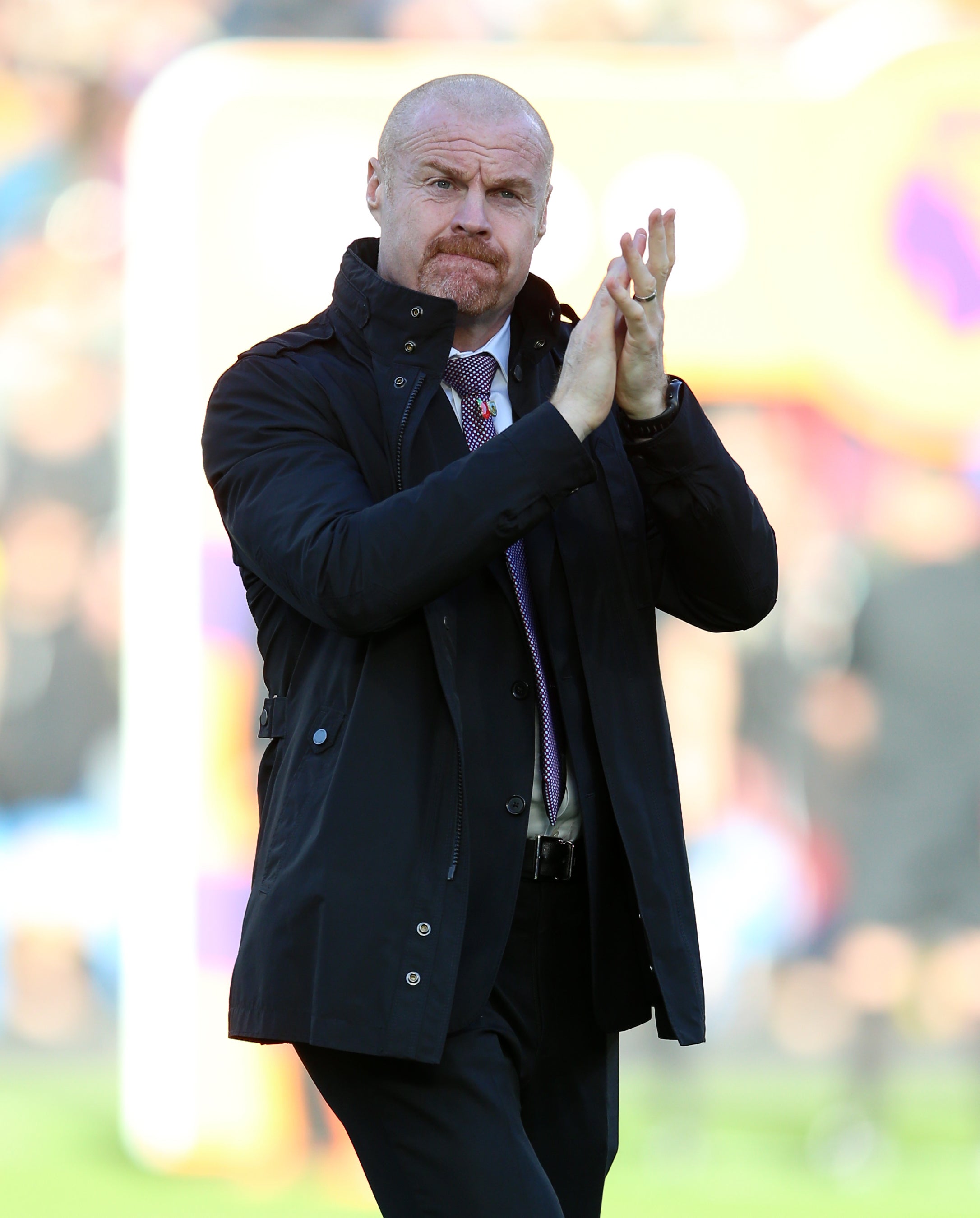 Sean Dyche was able to celebrate nine years in charge of Burnley with a win (Nigel French/PA)