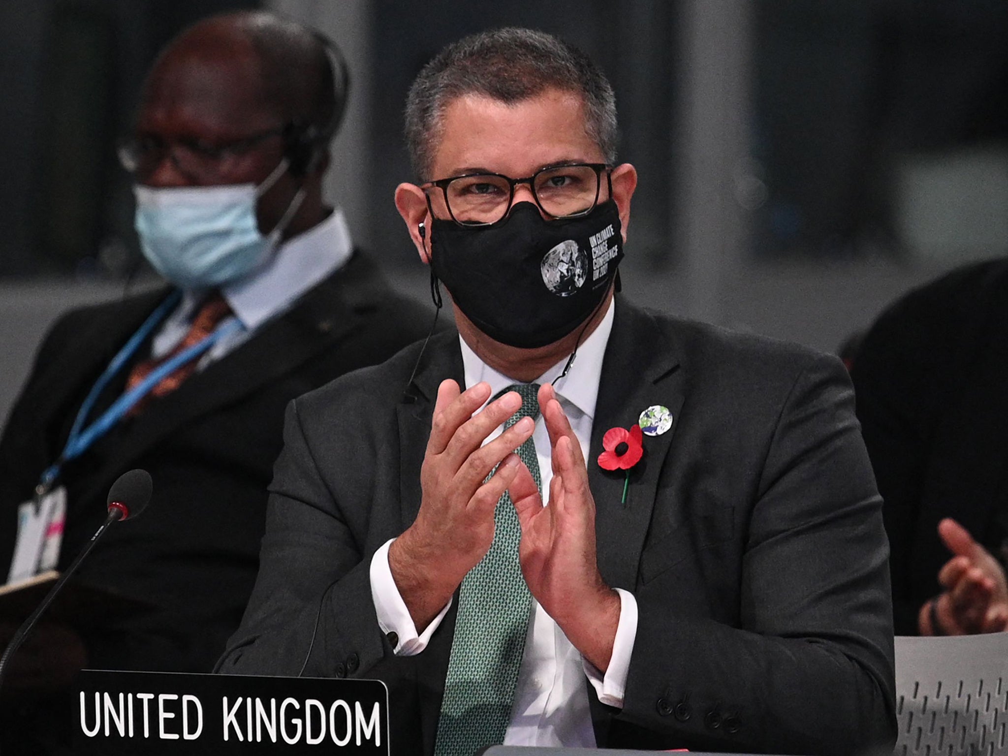 Alok Sharma, president of Cop26, in Glasgow