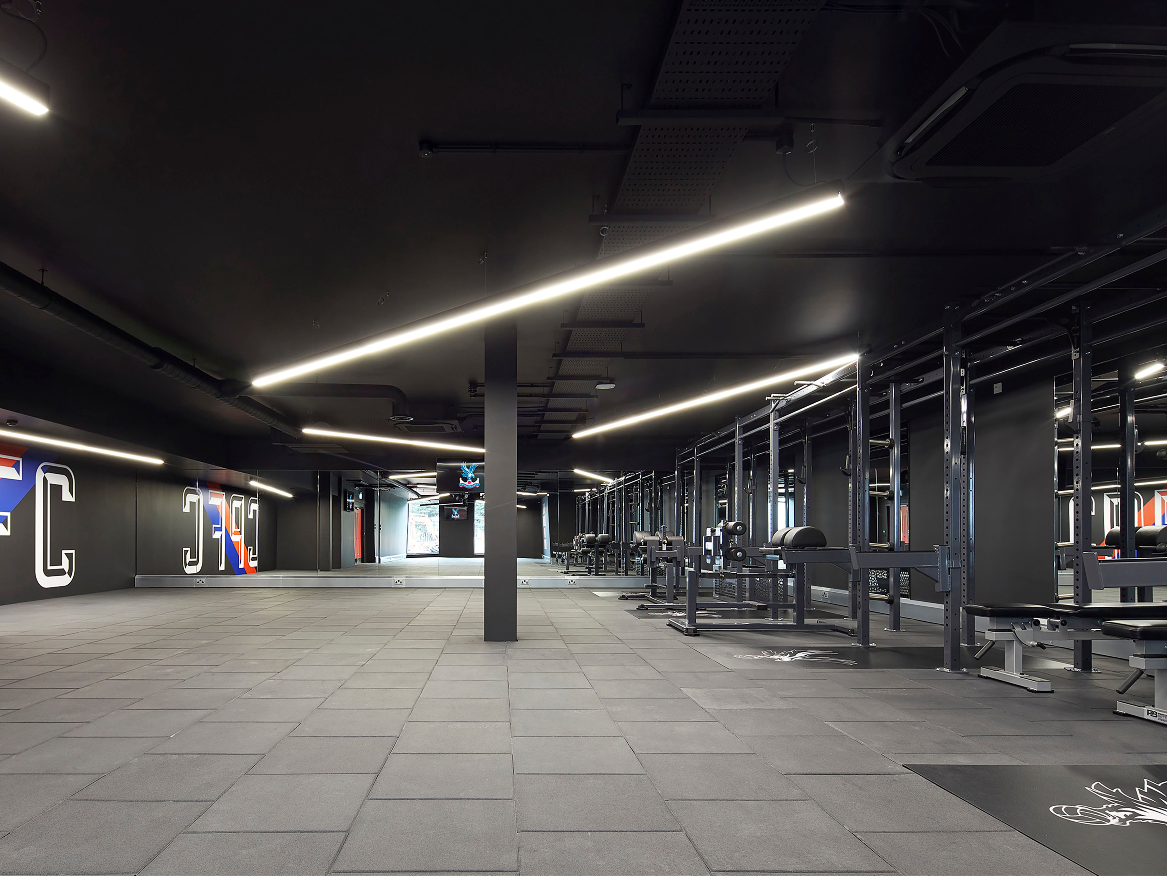 The indoor gym at Crystal Palace’s new training ground