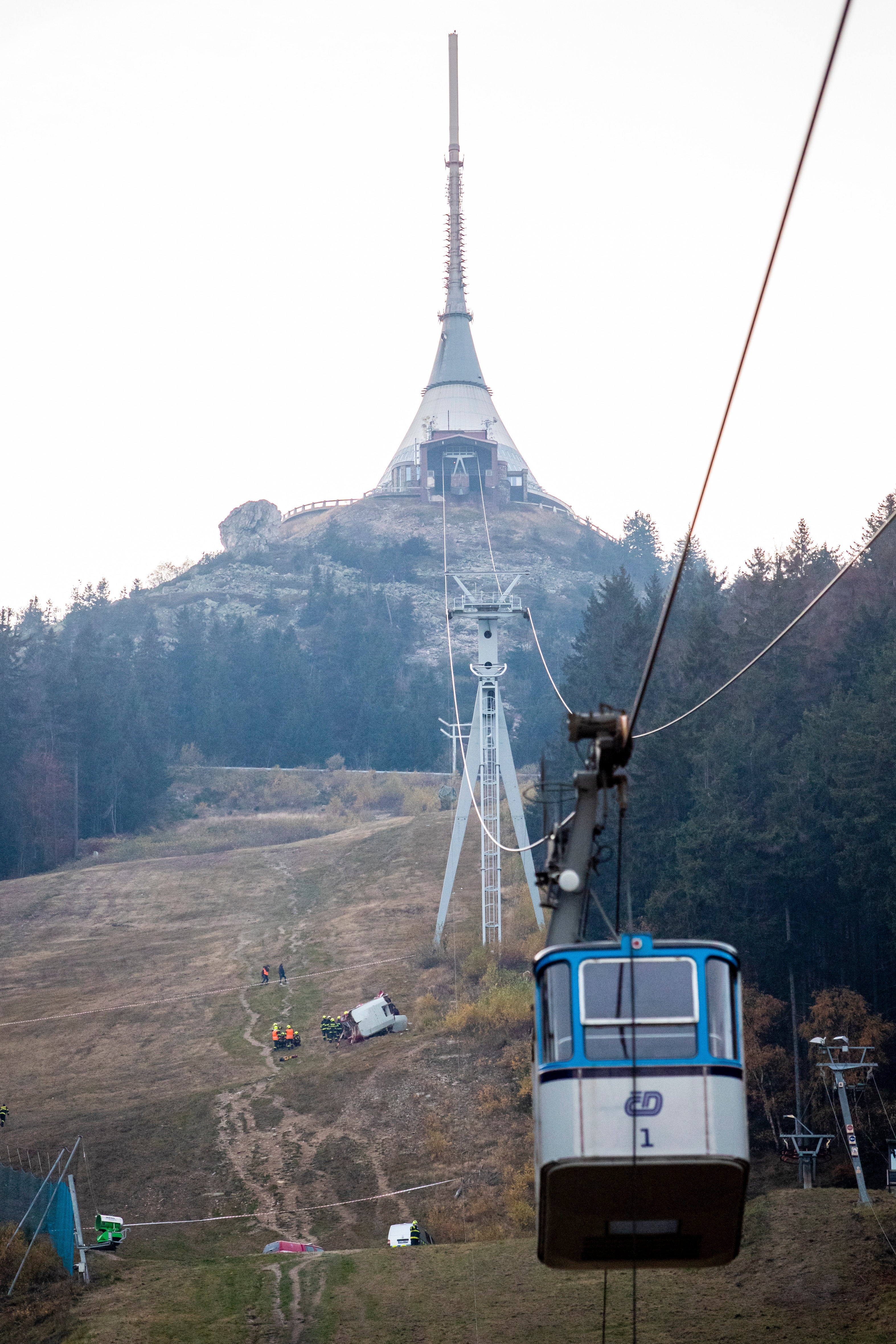 The Jested cable car is a popular tourist attraction and was scheduled to close for winter maintenance the following day