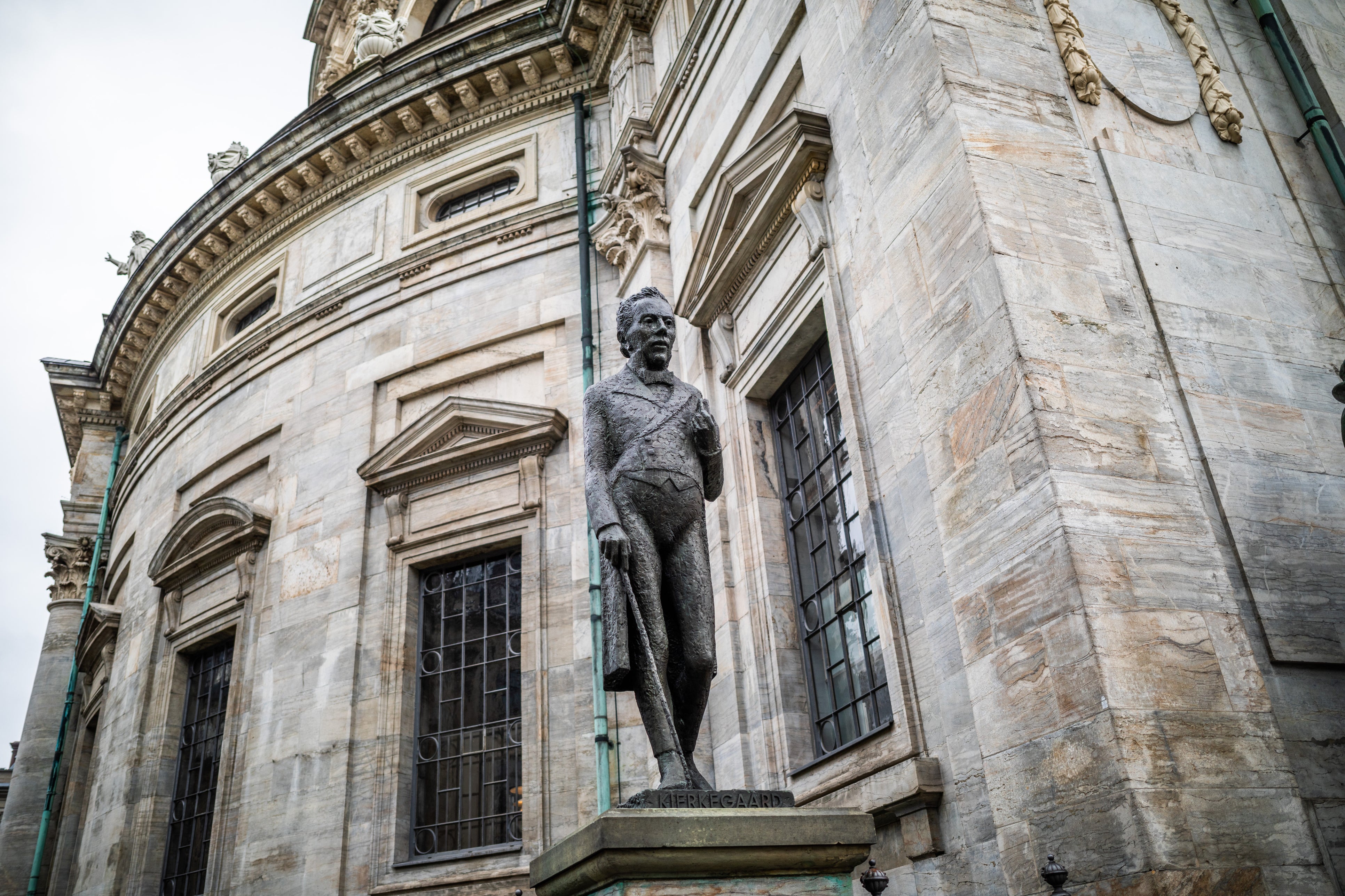 Kierkegaard’s statue outside the Marble Church in Copenhagen, Denmark