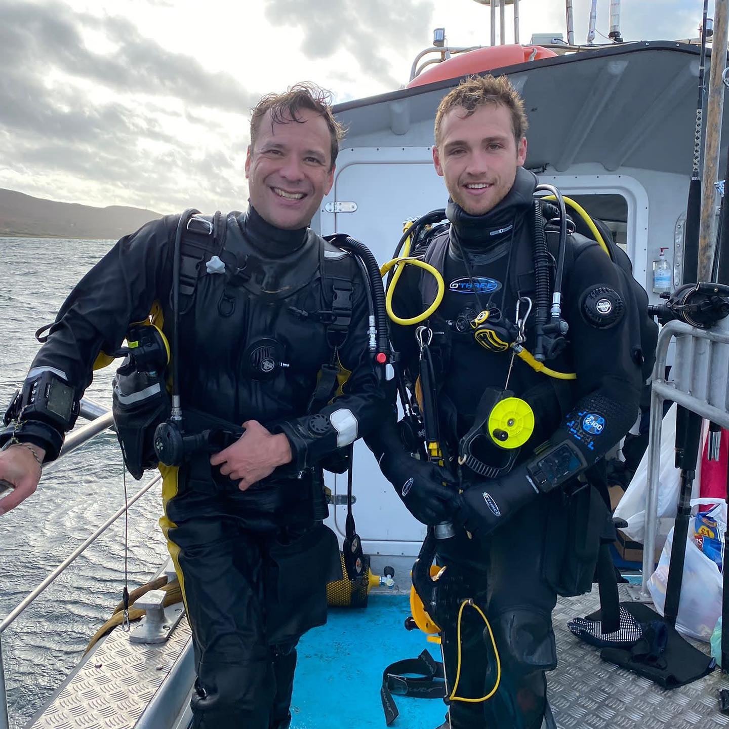 Dr Paul Ramos (L) has been diving off the coast of the UK to help highlight how seas are changing as the climate crisis warms ocean temperatures